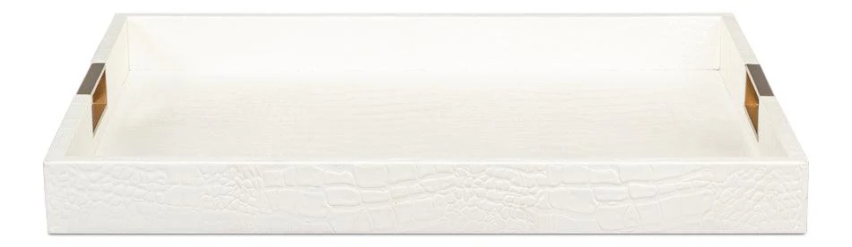 Norton Leather Tray Croco Leather - Pearl - Remutear