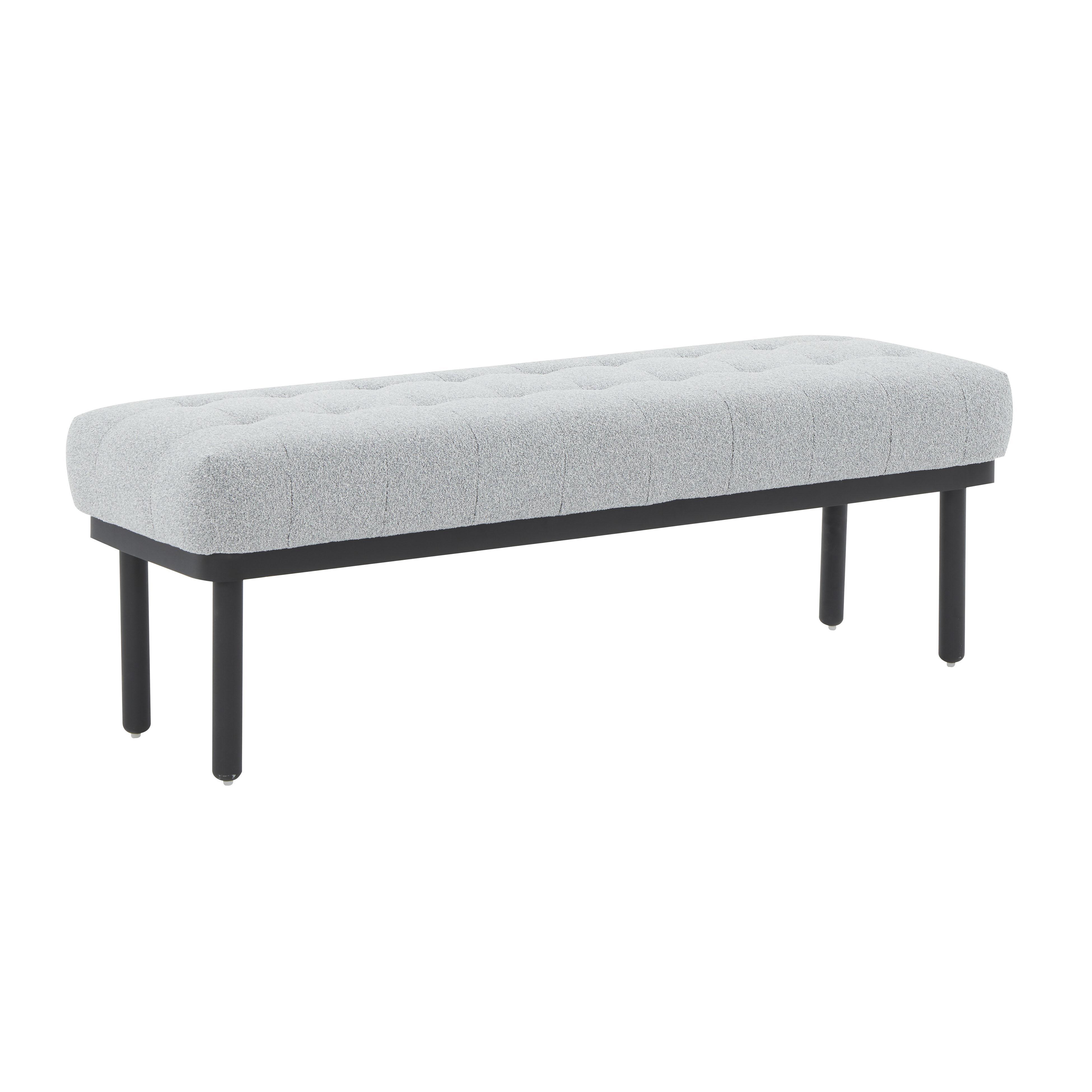 Olivia Grey Boucle Bench - Remutear