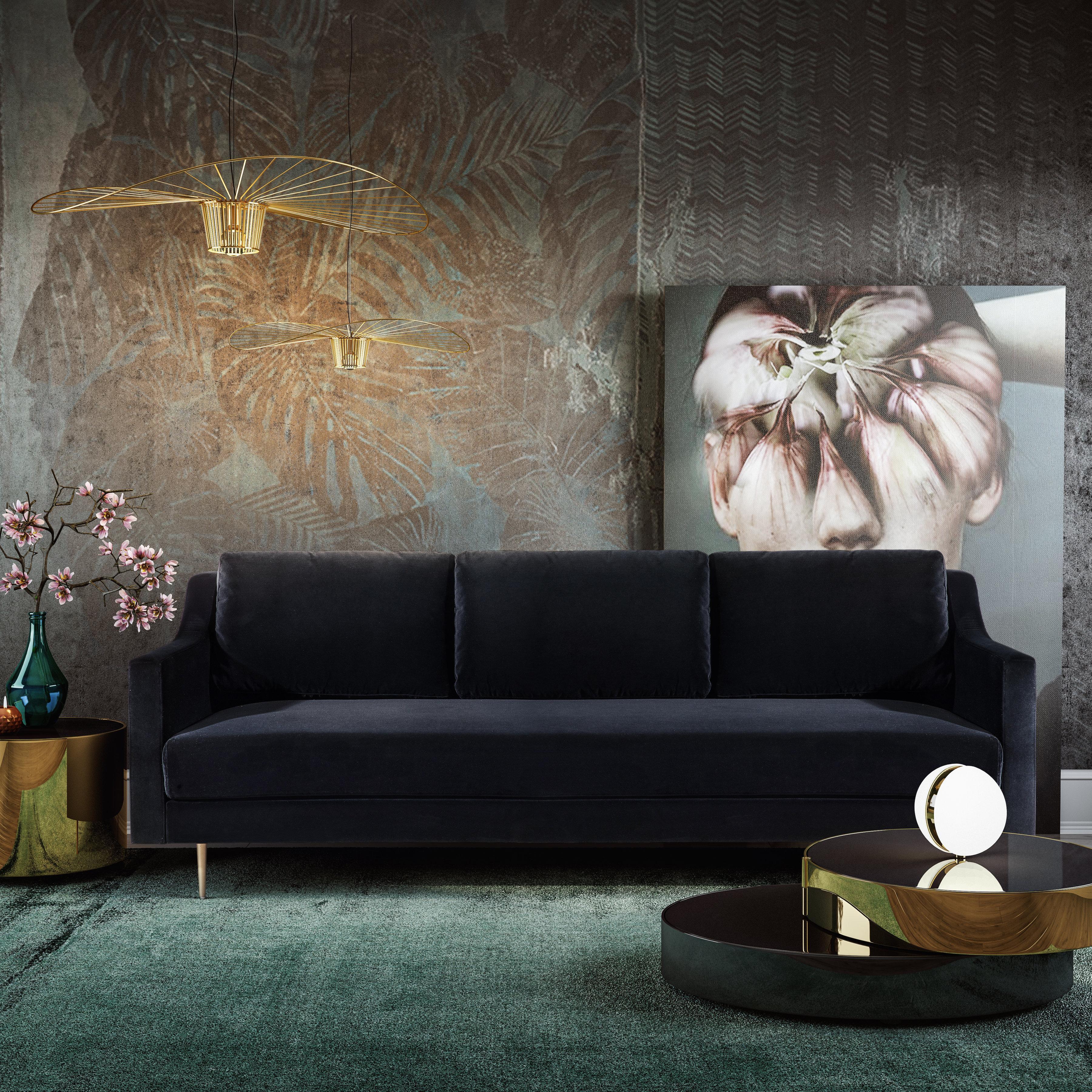 Milan Black Velvet Sofa - Remutear