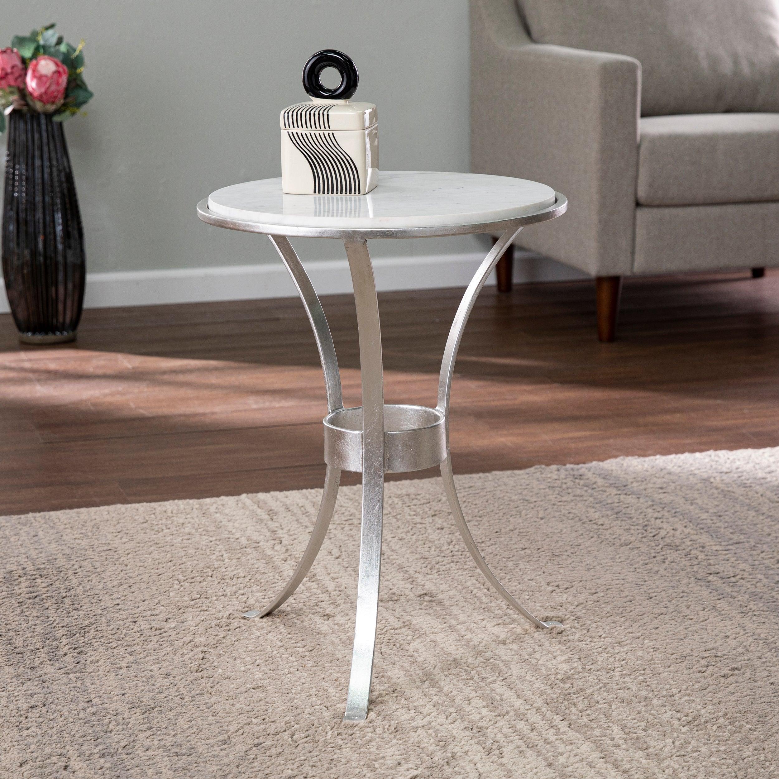 Fordoche Round Accent Table - Silver - Remutear