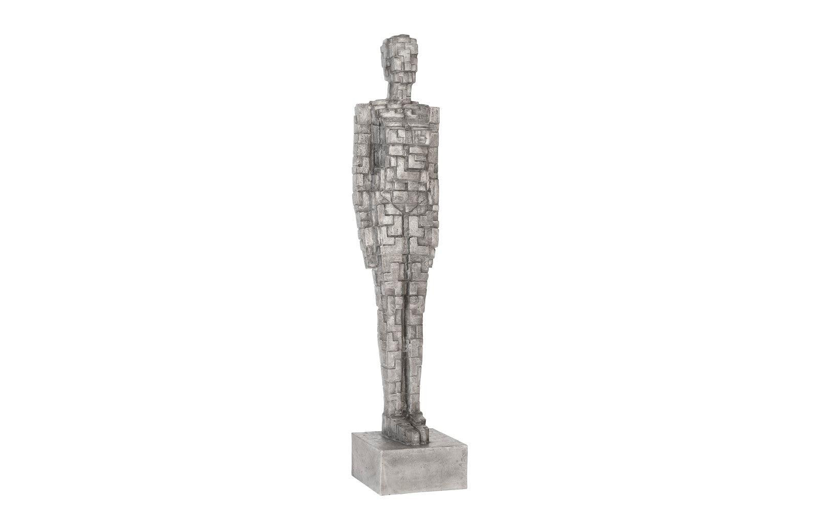 Puzzle Woman Sculpture, Black/Silver, Aluminum - Remutear