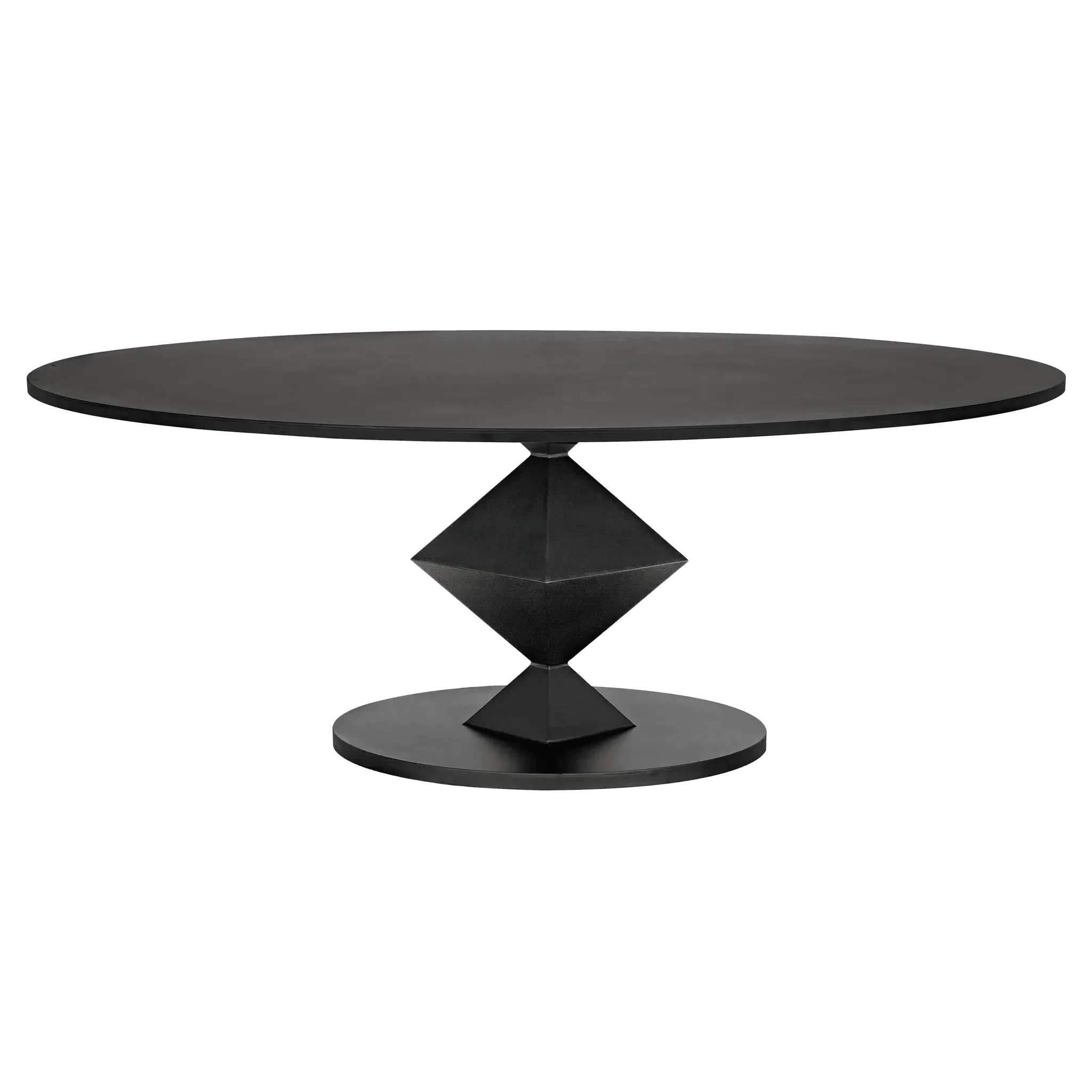 Katana Oval Dining Table, Black Metal - Remutear