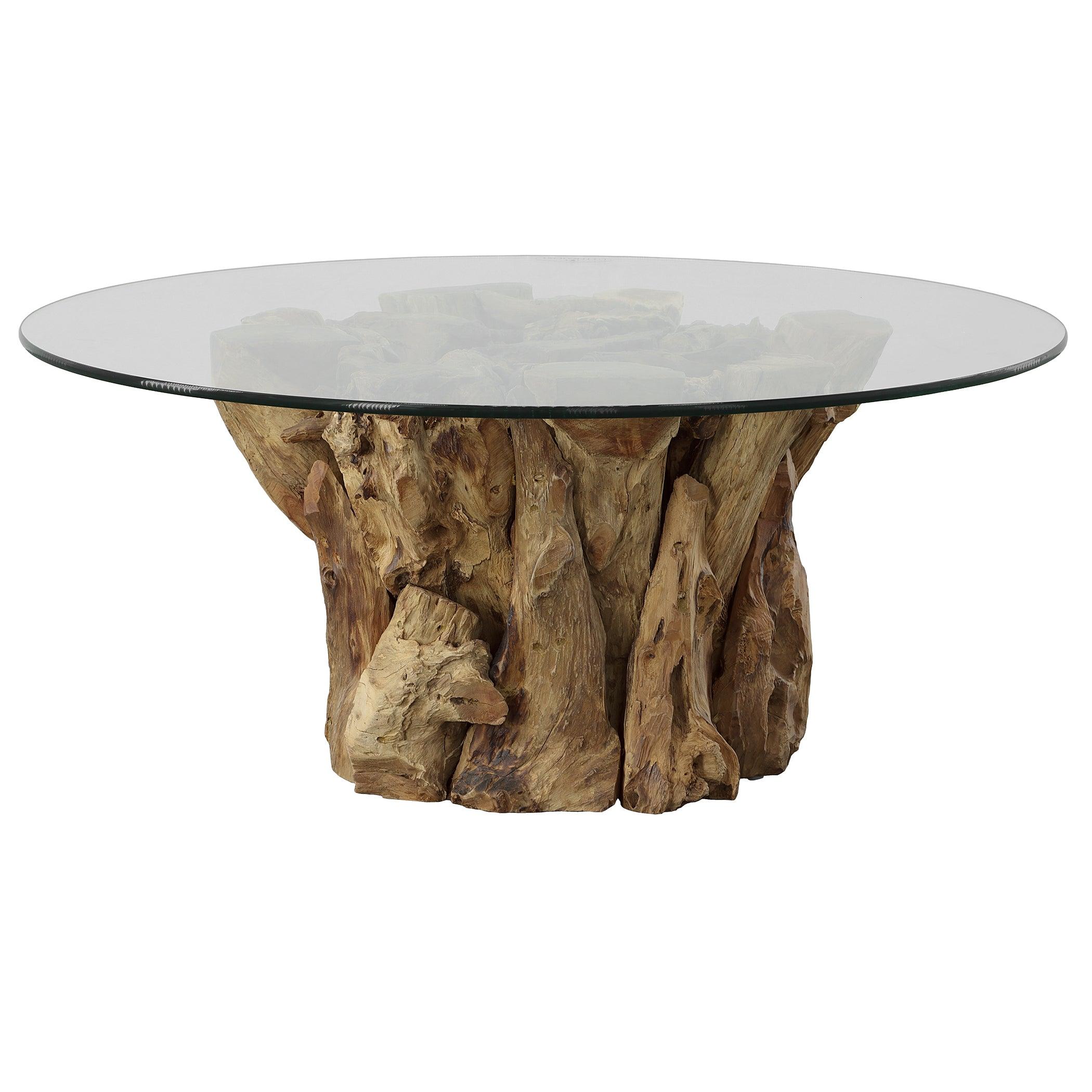 Driftwood Glass Top Large Coffee Table - Remutear
