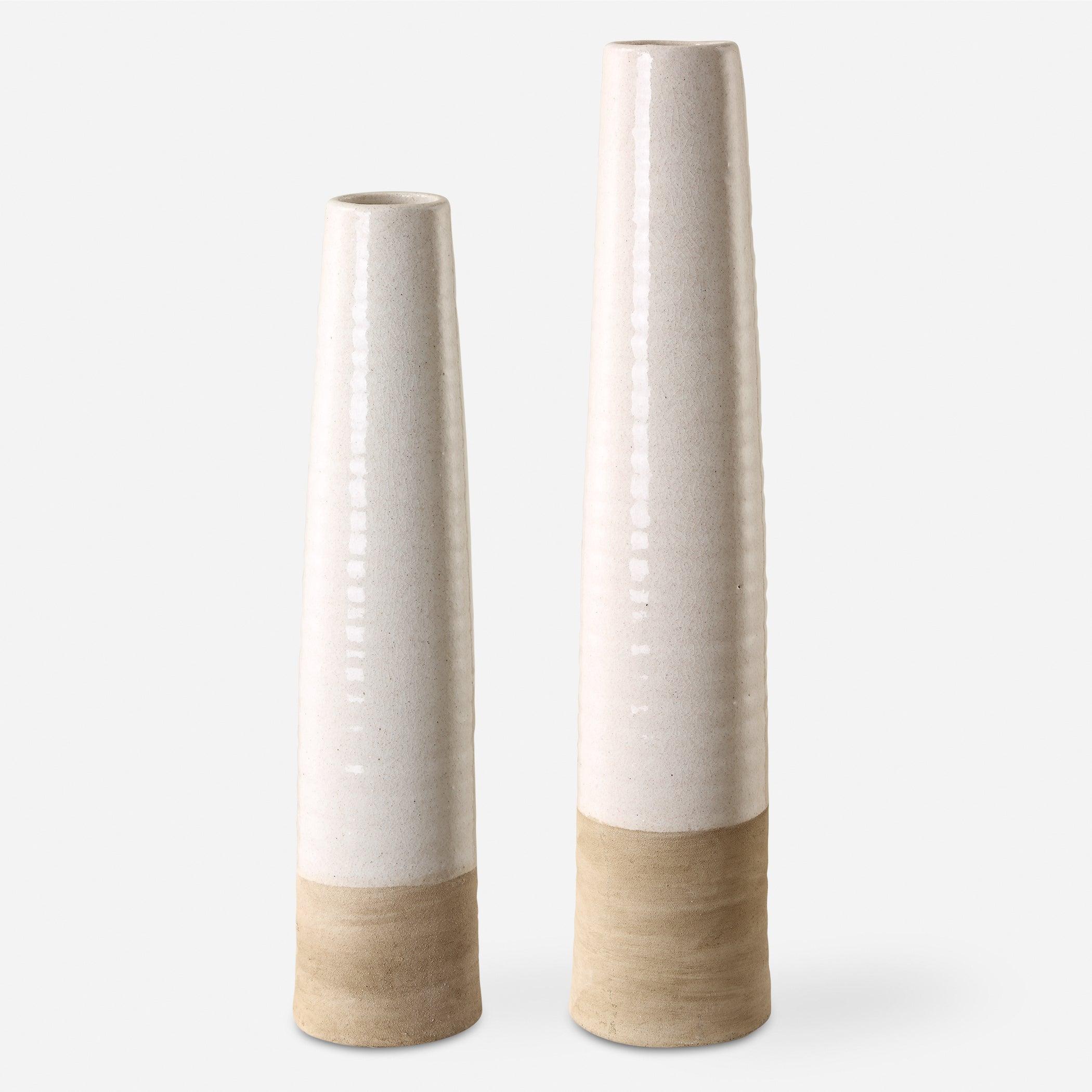Ivory Sands Ceramic Vases, S/2 - Remutear