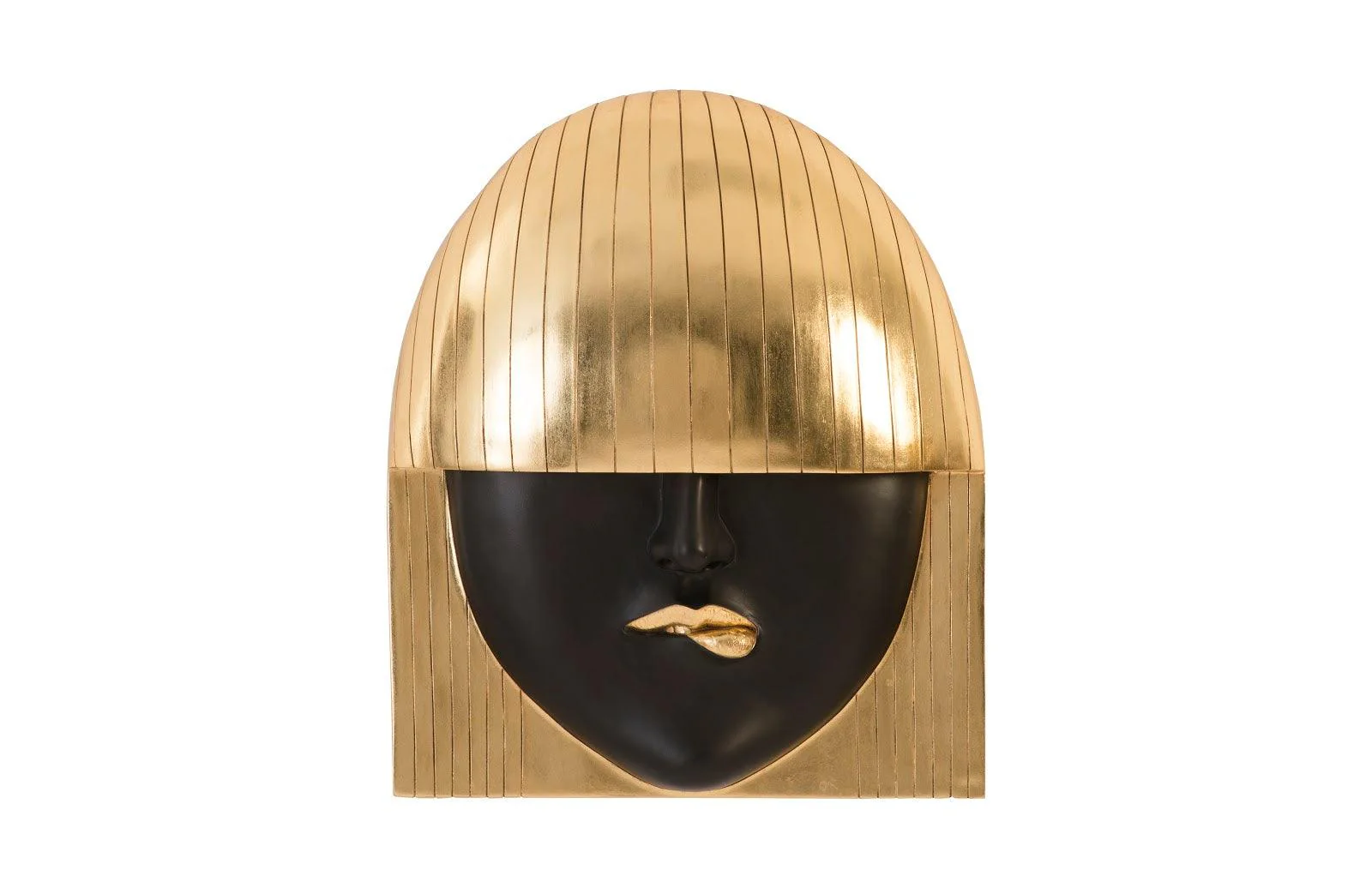 Fashion Faces Wall Art, Large, Pout, Black and Gold Leaf - Remutear