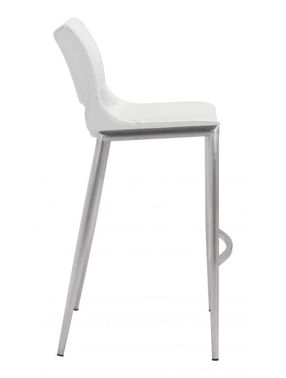 Ace Bar Chair (Set of 2) White & Silver - Remutear