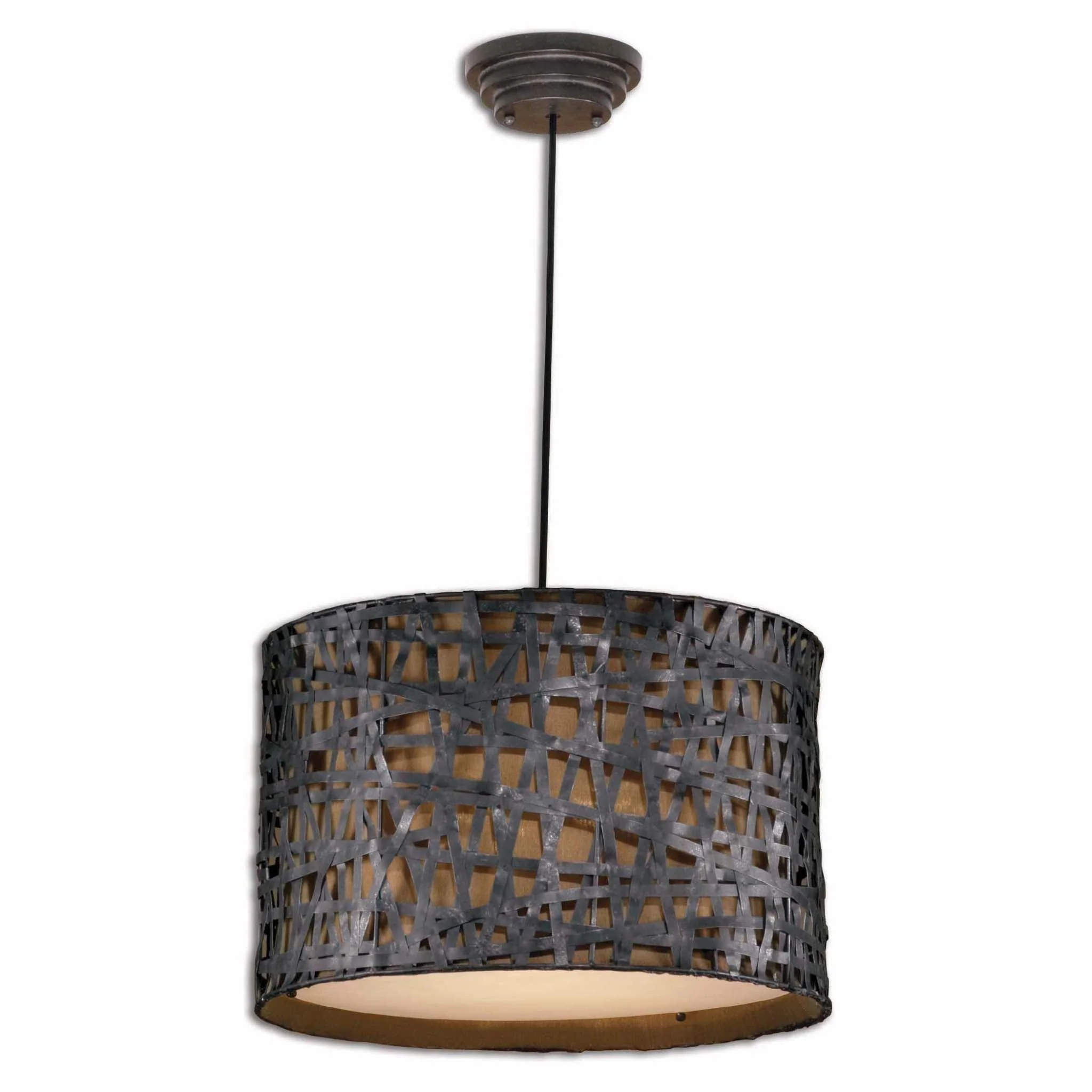 ALITA AGED BLACK DRUM PENDANT - Remutear