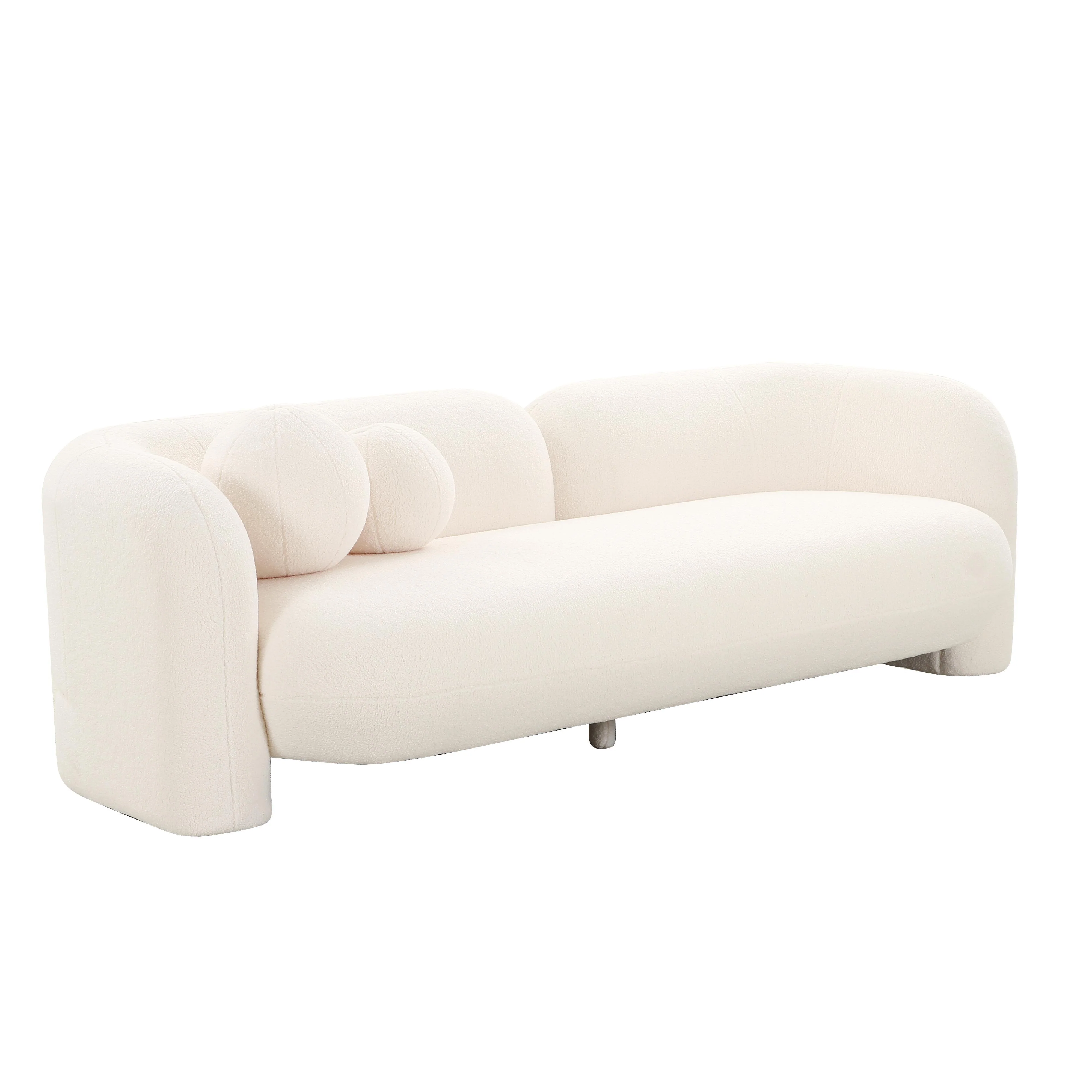 Amelie Cream Faux Fur Sofa - Remutear