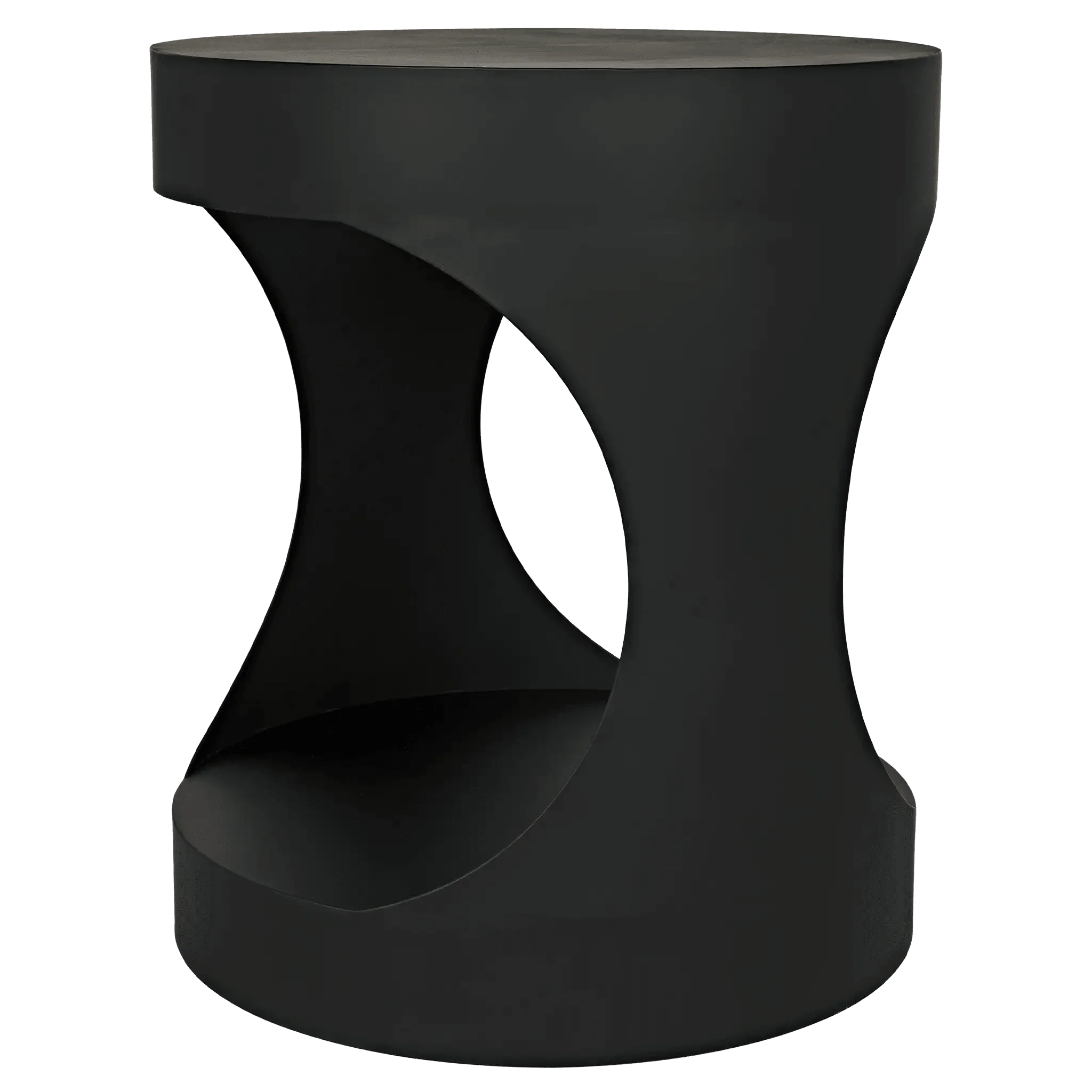 Eclipse Round Side Table, Black Steel - Remutear