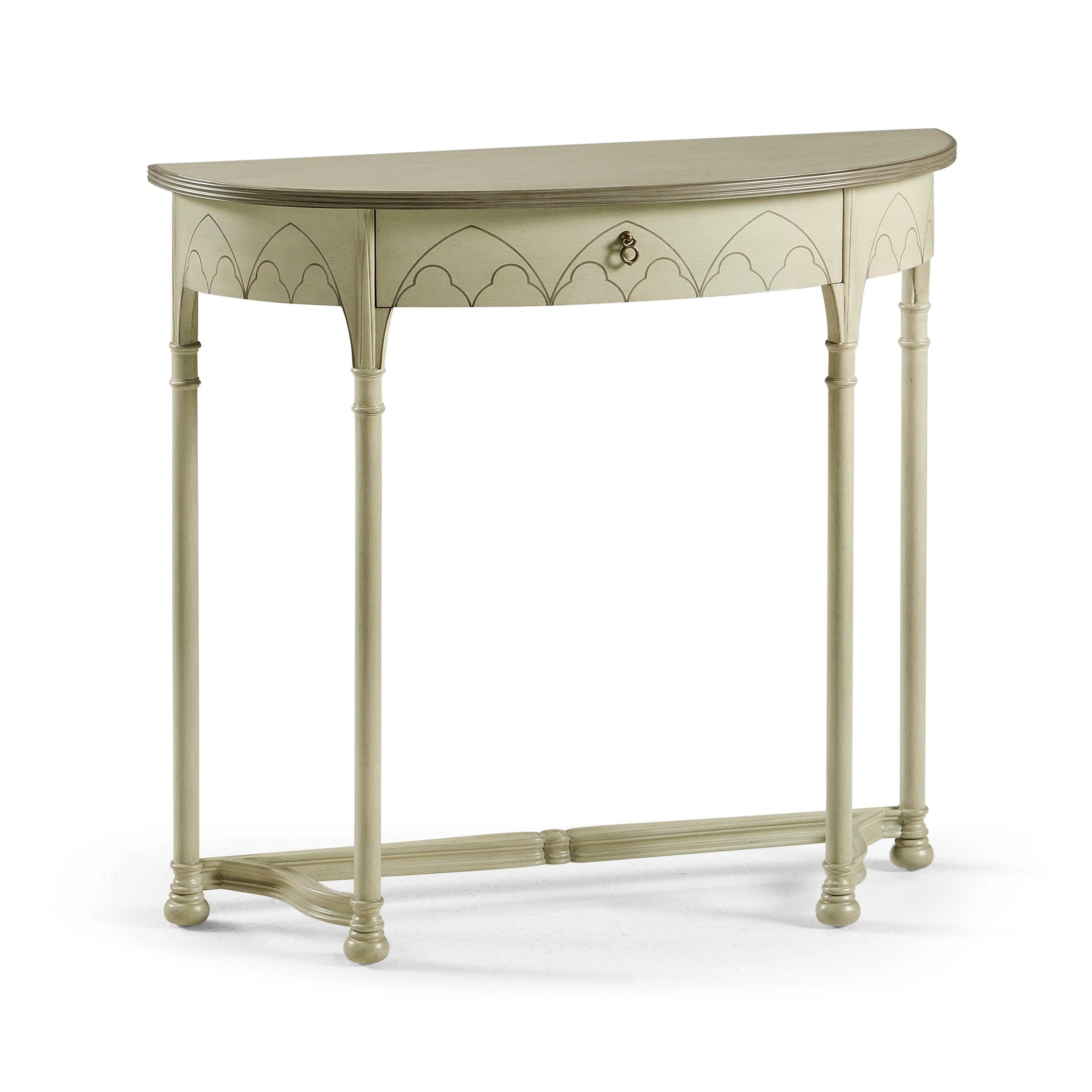 Reimagined Streamer Gothic Painted Console Table- White - Remutear