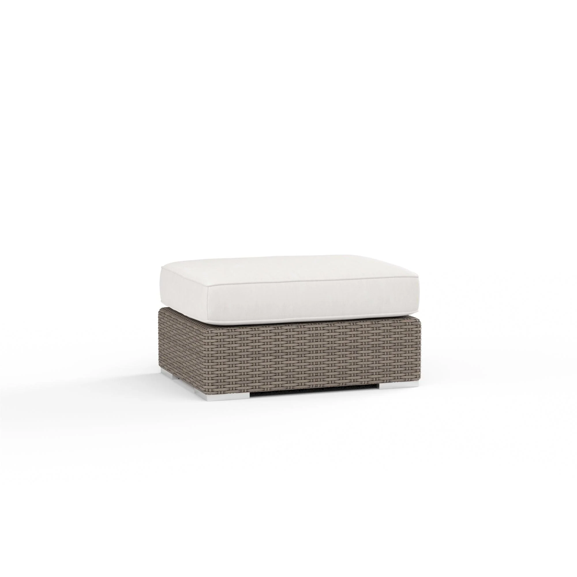 Coronado Ottoman in Canvas Flax w/ Self Welt - Remutear