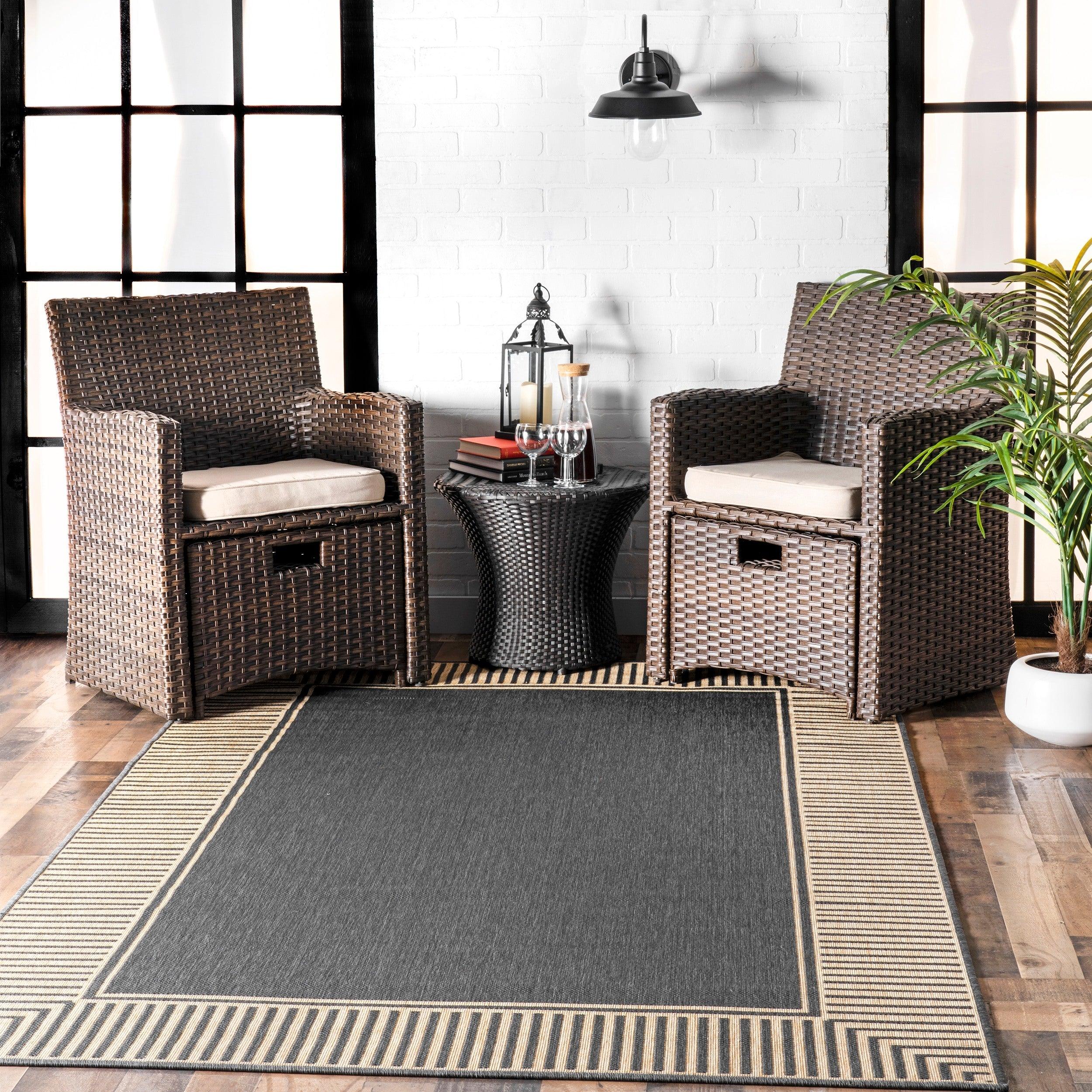 Asha Simple Border Indoor/Outdoor Area Rug - Remutear