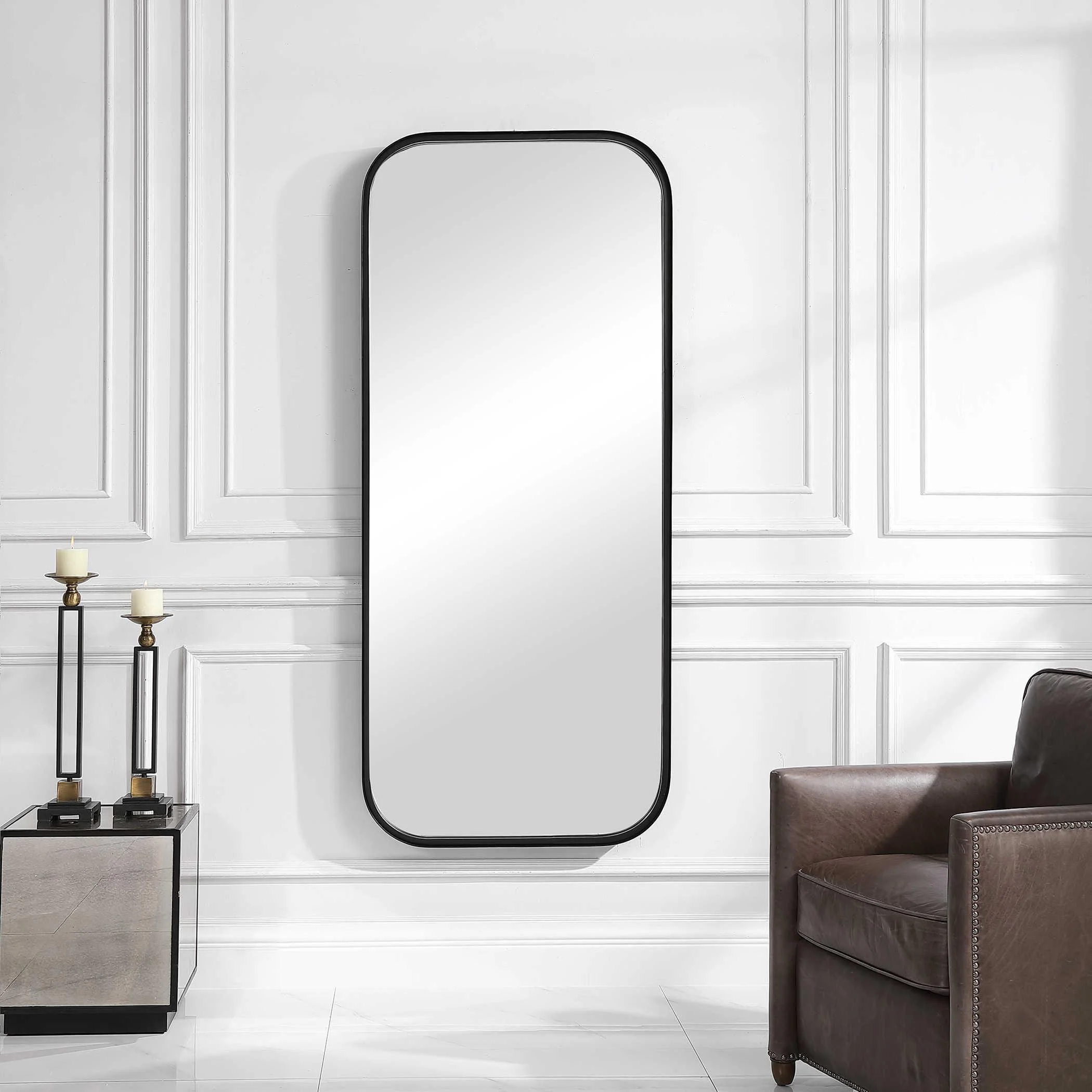 CONCORD BLACK TALL IRON MIRROR - Remutear
