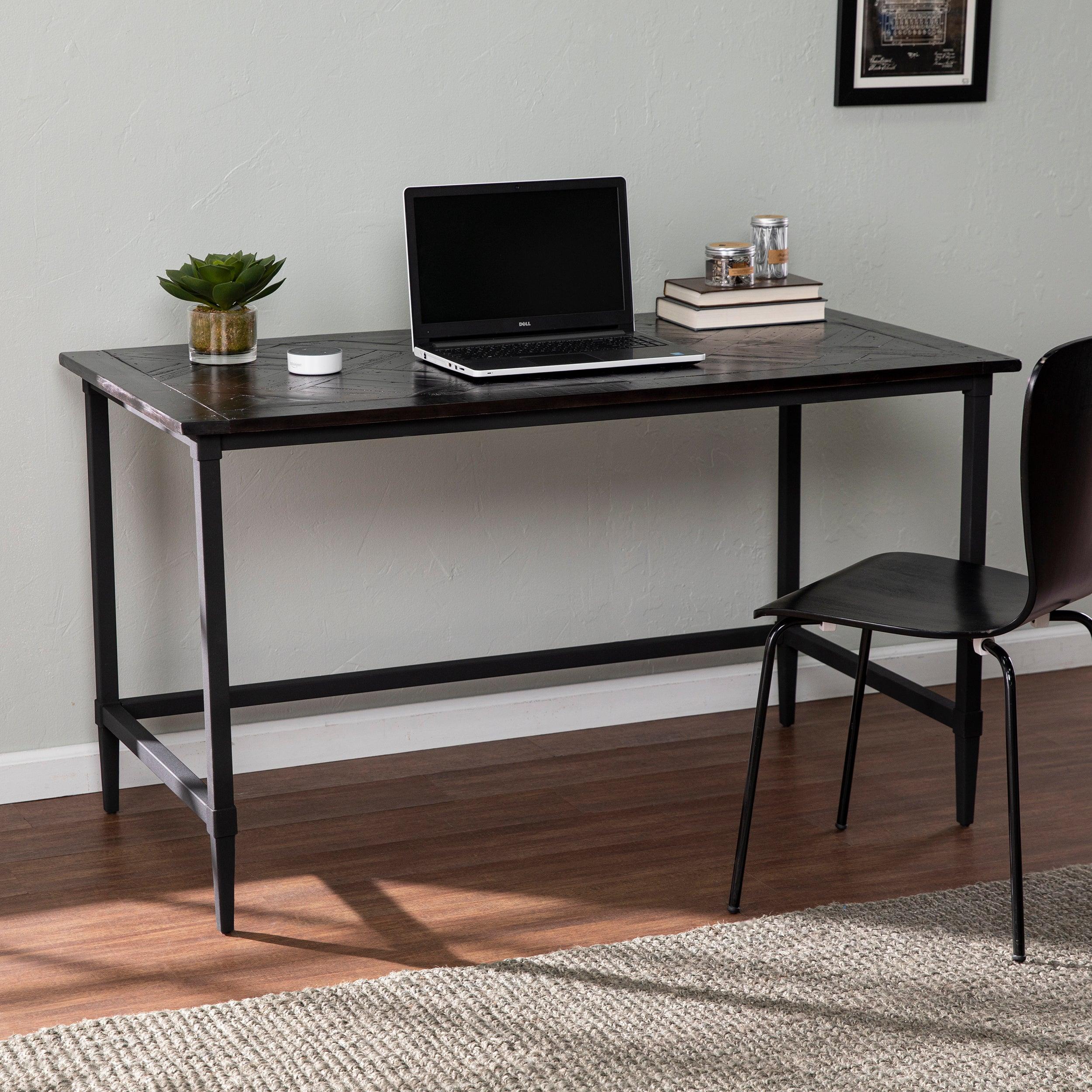 Lawrenny Reclaimed Wood Desk - Black - Remutear