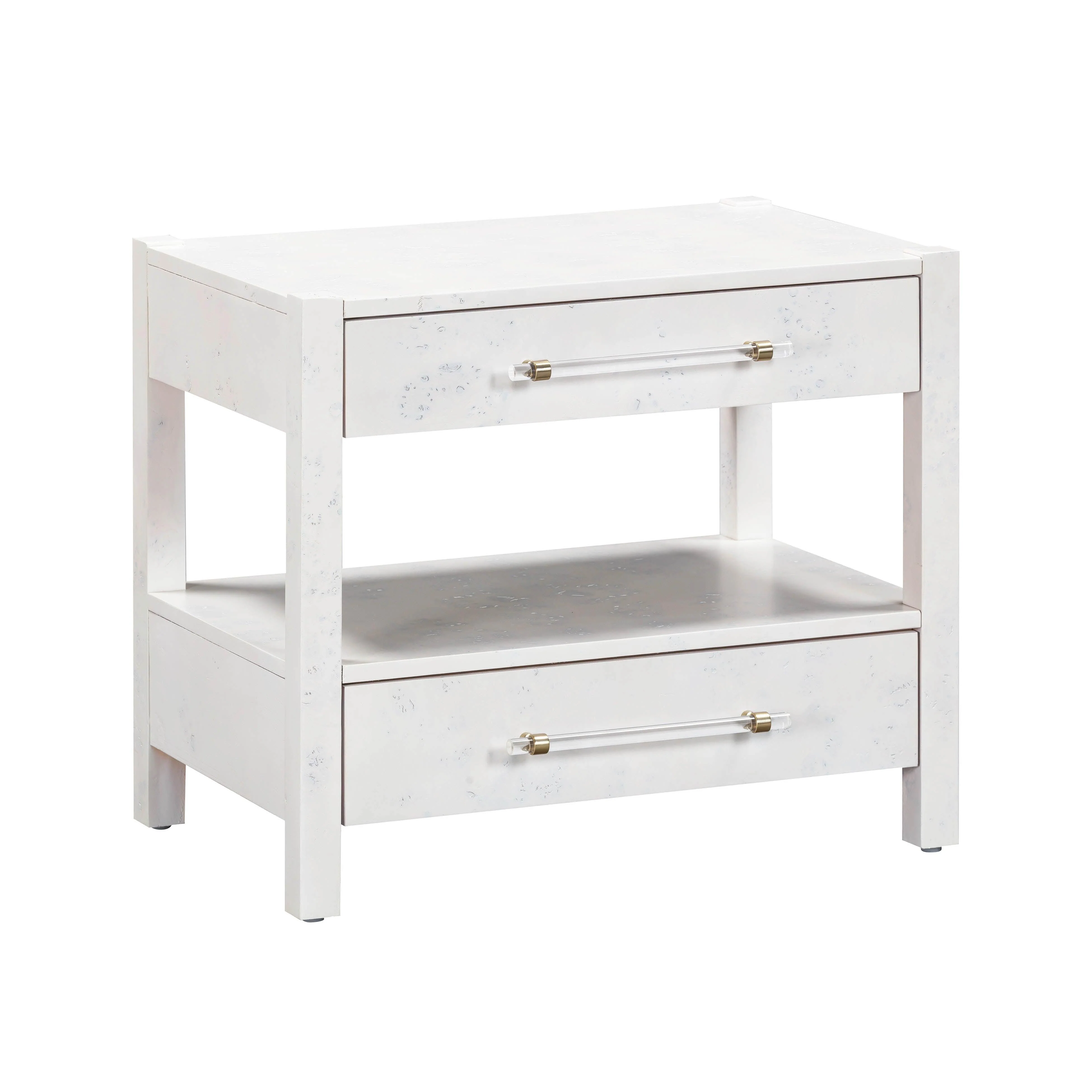 Brandyss White Burl Nightstand - Remutear