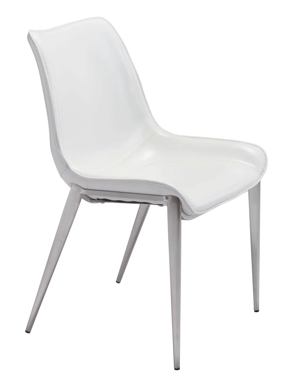 Magnus Dining Chair (Set of 2) White & Silver - Remutear