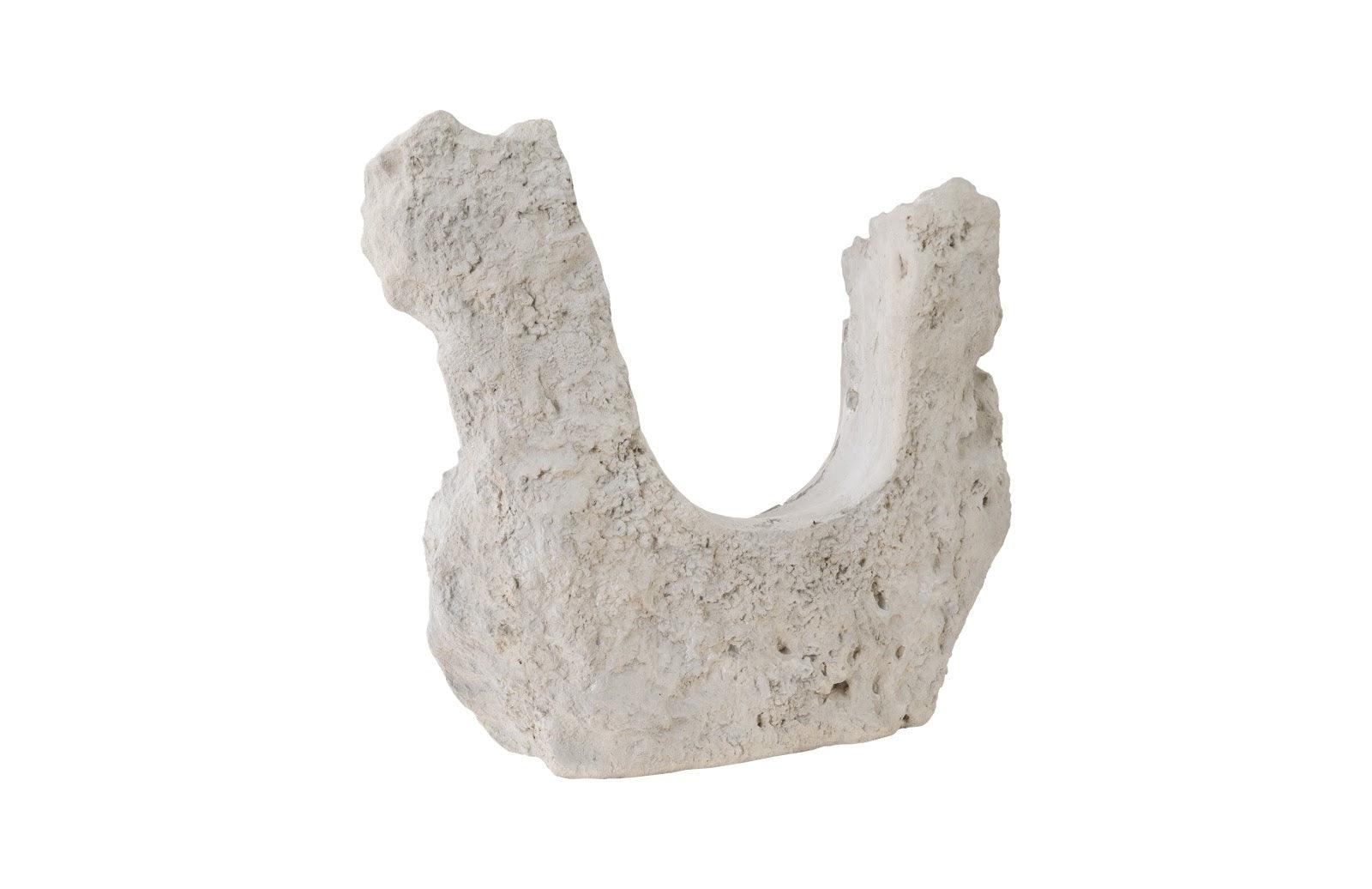 Colossal Cast Stone Bench, U Shaped Seat, Roman Stone - Remutear