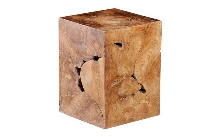 Teak Slice Stool, Square - Remutear