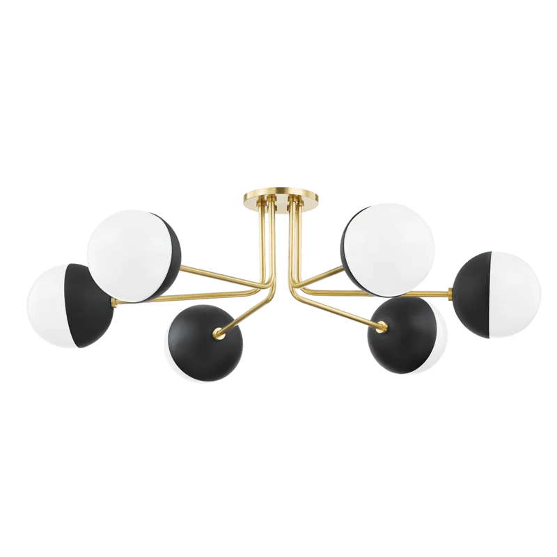 RENEE 6 LIGHT SEMI FLUSH MOUNT - Remutear