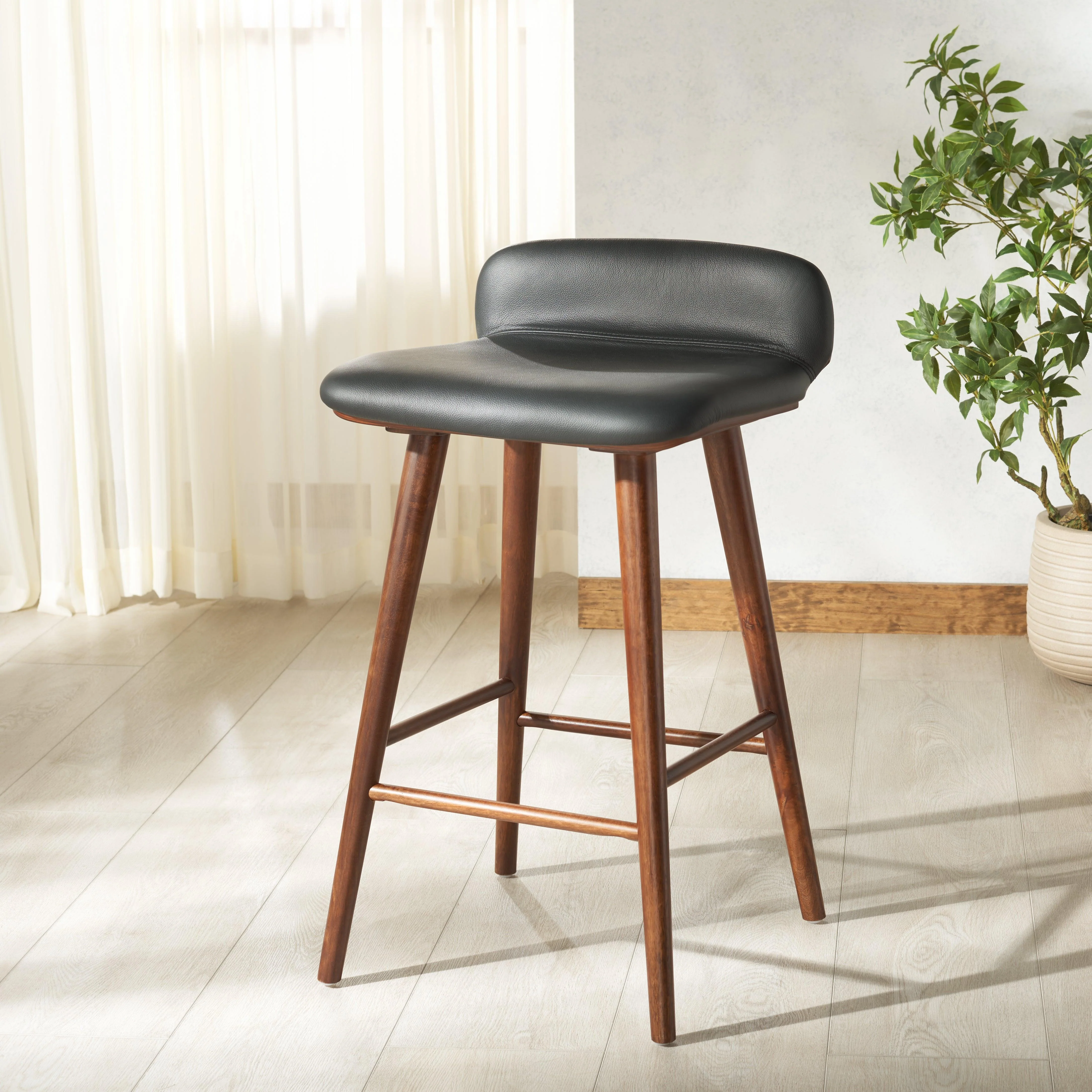 Tazmyn Leather Counter Stool - Remutear