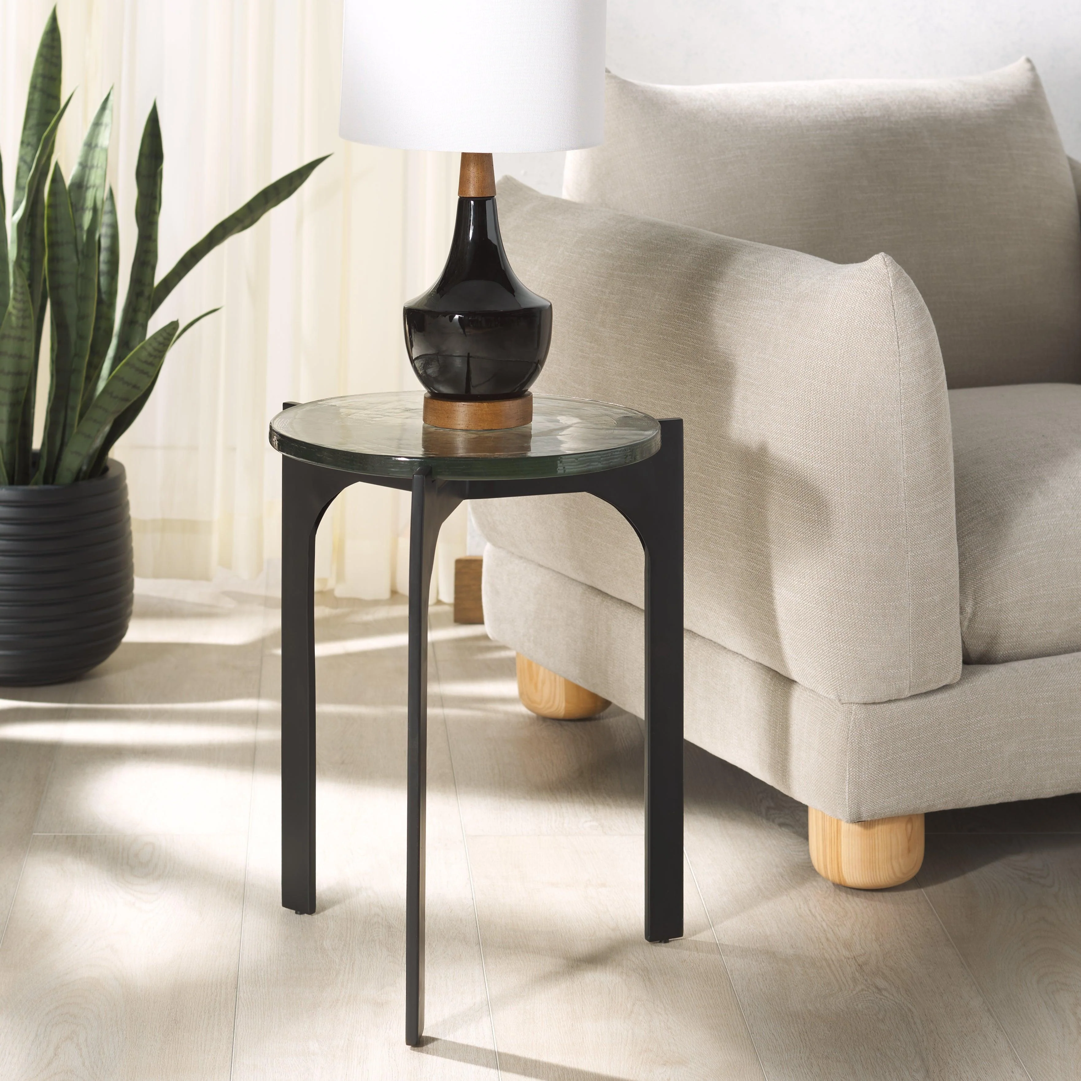 Seymour Cast Glass Accent Table - Remutear