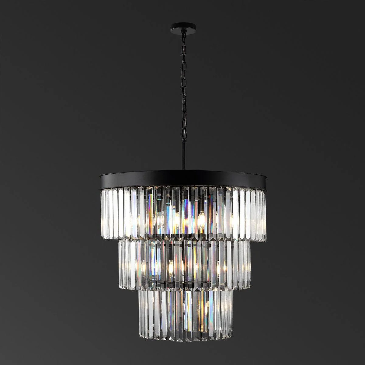 Coulette 3 Tier Crystal Chandelier - Remutear