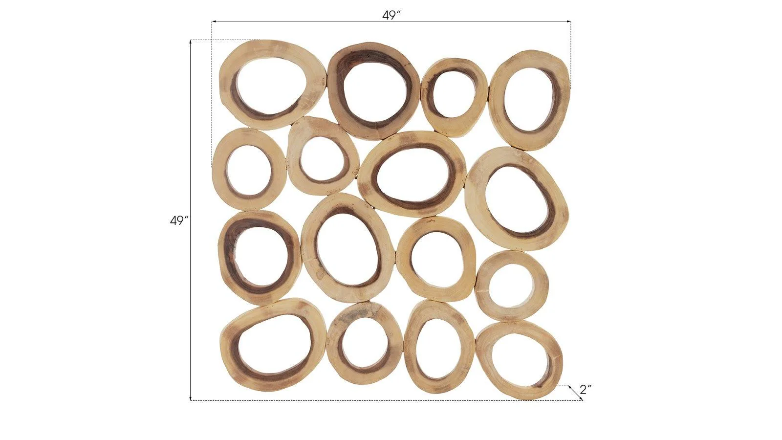 Chuleta Rings Wall Art, Chamcha Wood, Square, LG - Remutear