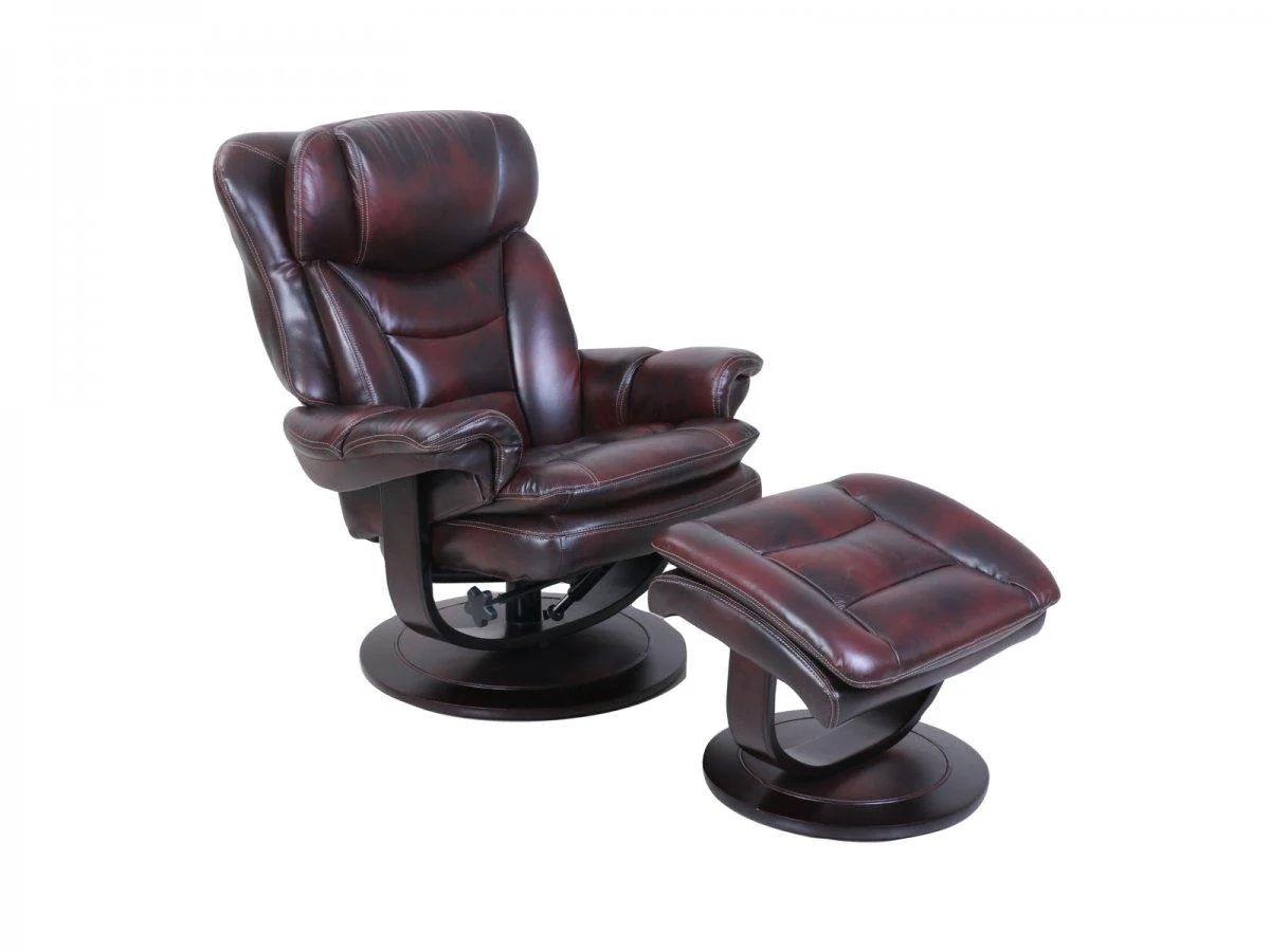 Roscoe Swivel Pedestal Recliner w/Ottoman - Remutear