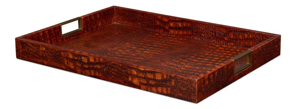 Norton Leather Tray - Croco Leather - Tan - Remutear