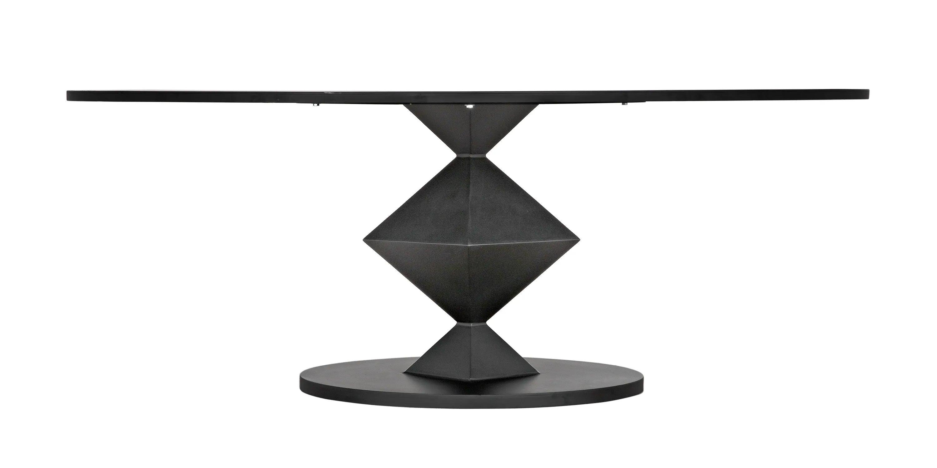 Katana Oval Dining Table, Black Metal - Remutear