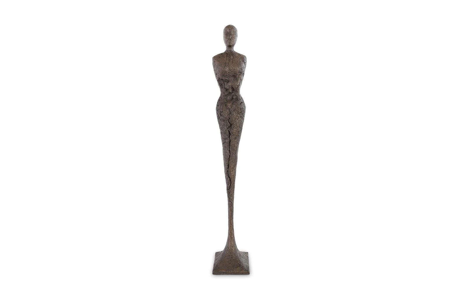 Tall Chiseled Female Sculpture, Resin, Bronze Finish - Remutear