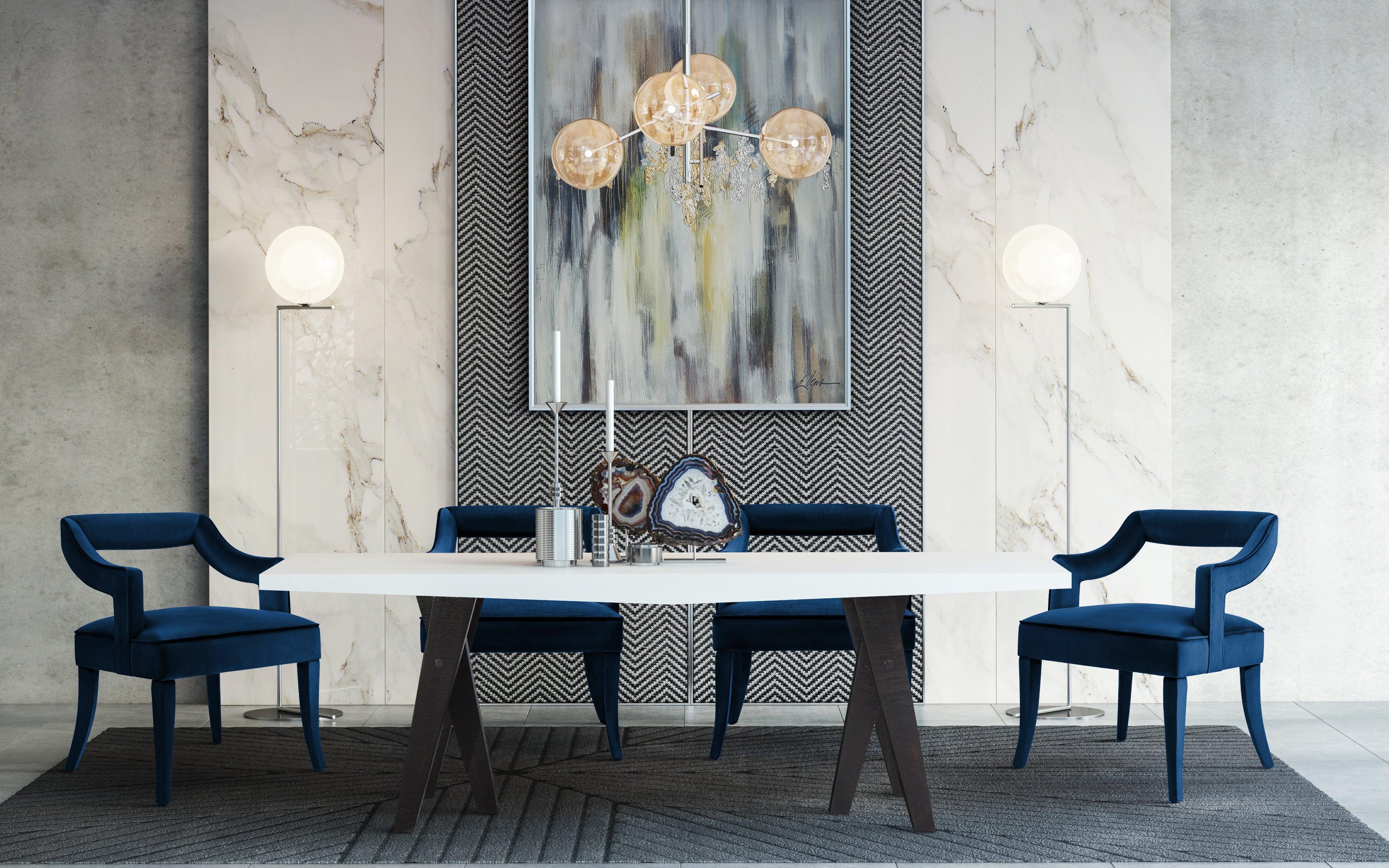 Tiffany Navy Velvet Chair - Remutear