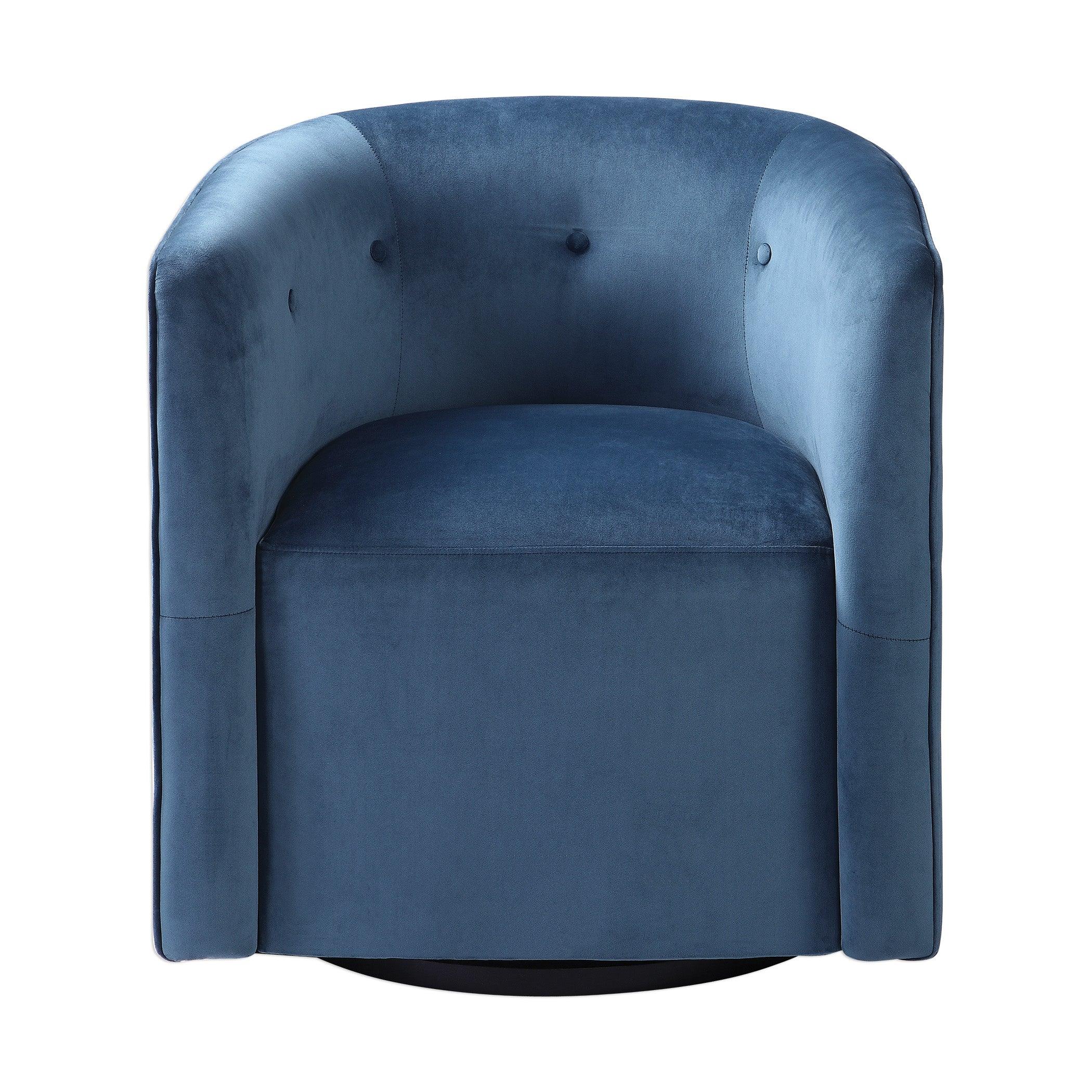 Mallorie Blue Swivel Chair - Remutear