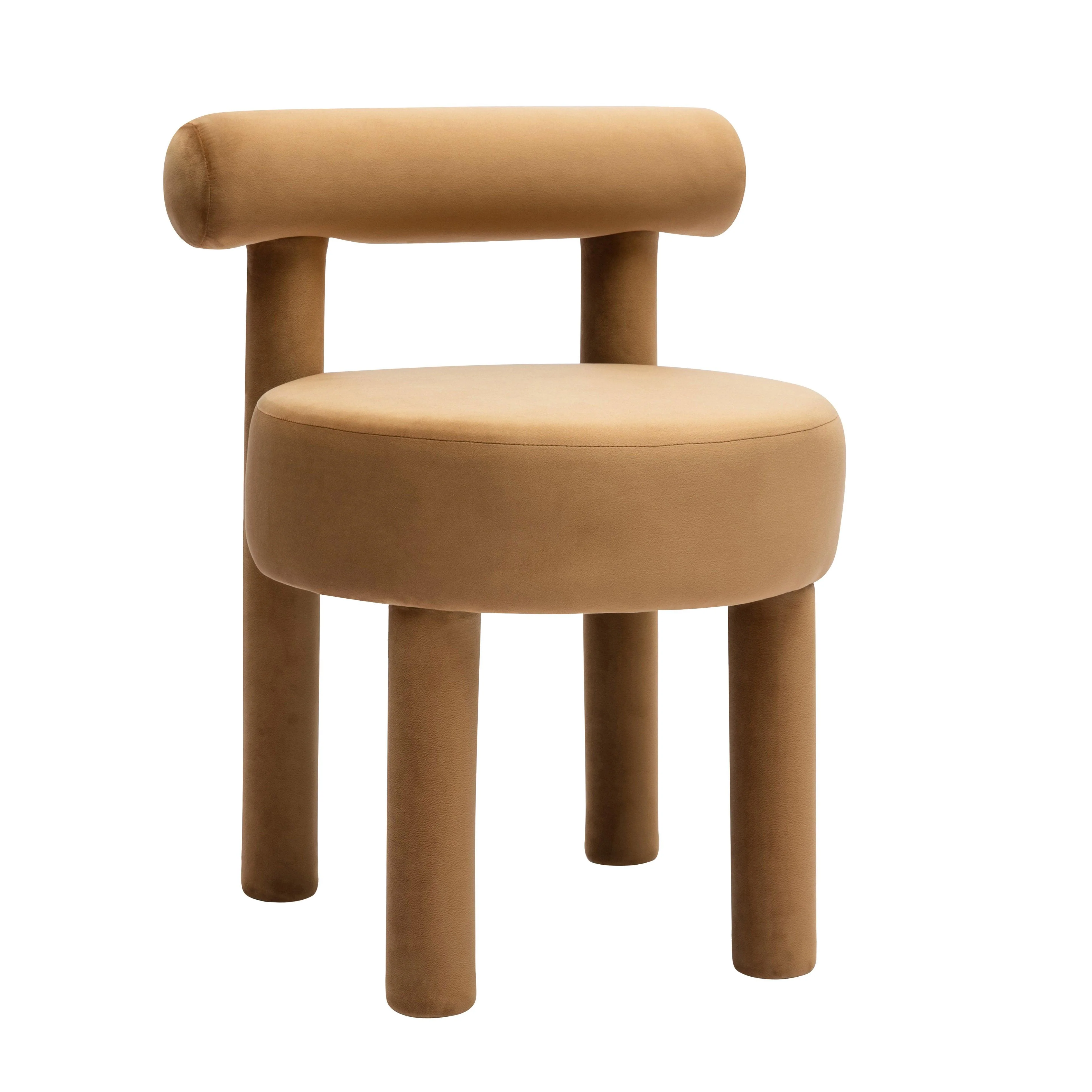 Carmel Cognac Velvet Dining Chair - Remutear
