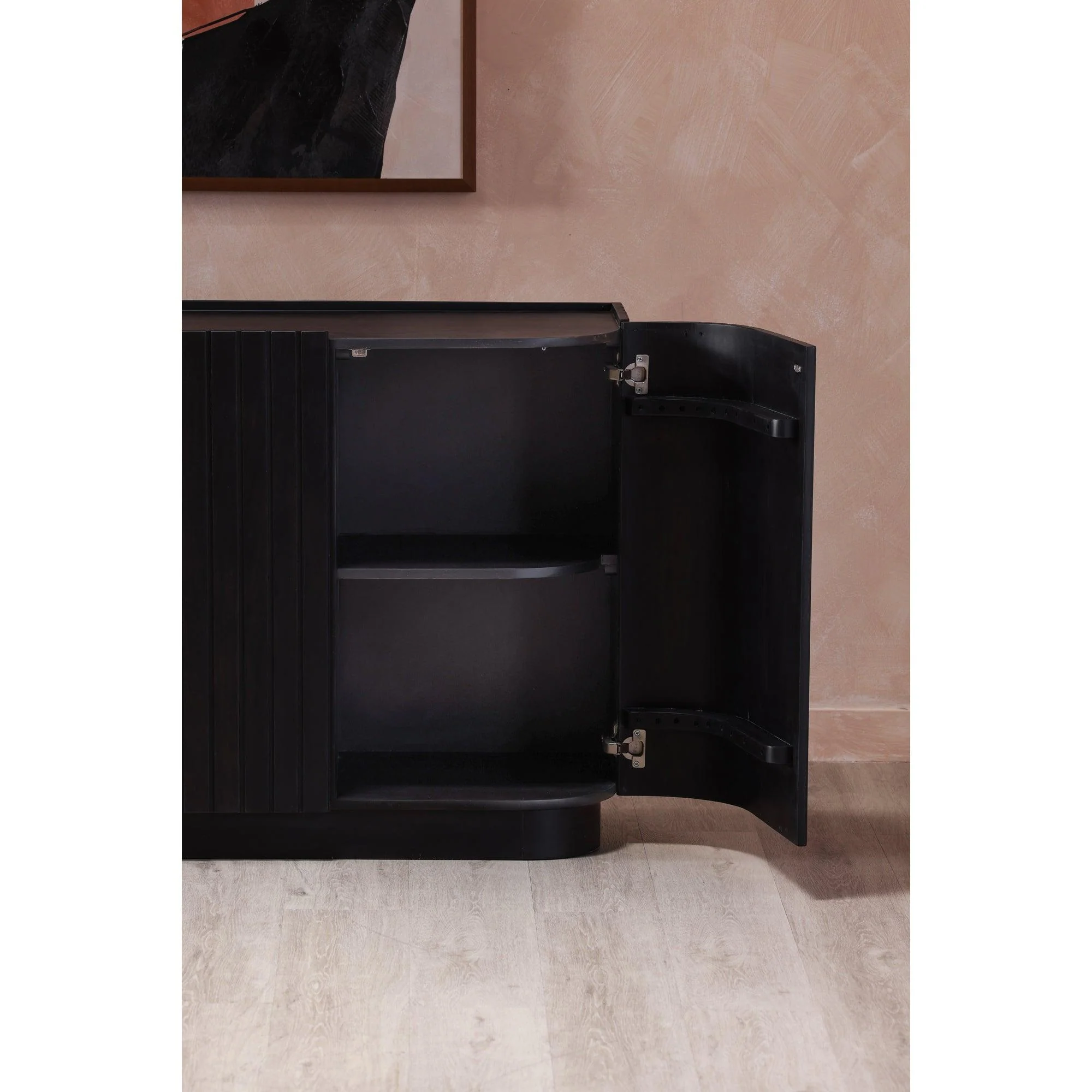 Povera 4 Door Sideboard Black - Remutear