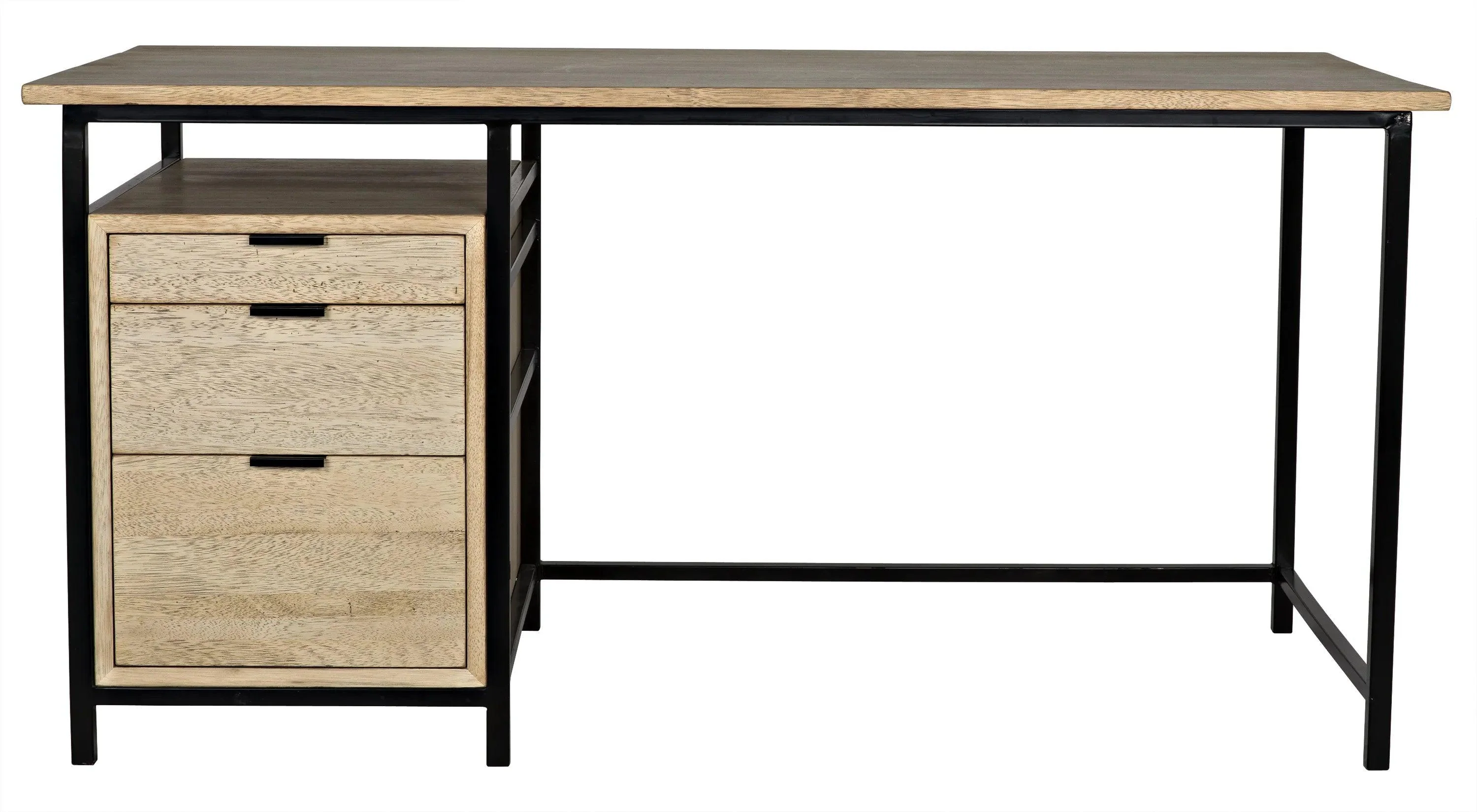 Nabucco Desk, Bleached Walnut and Steel - Remutear