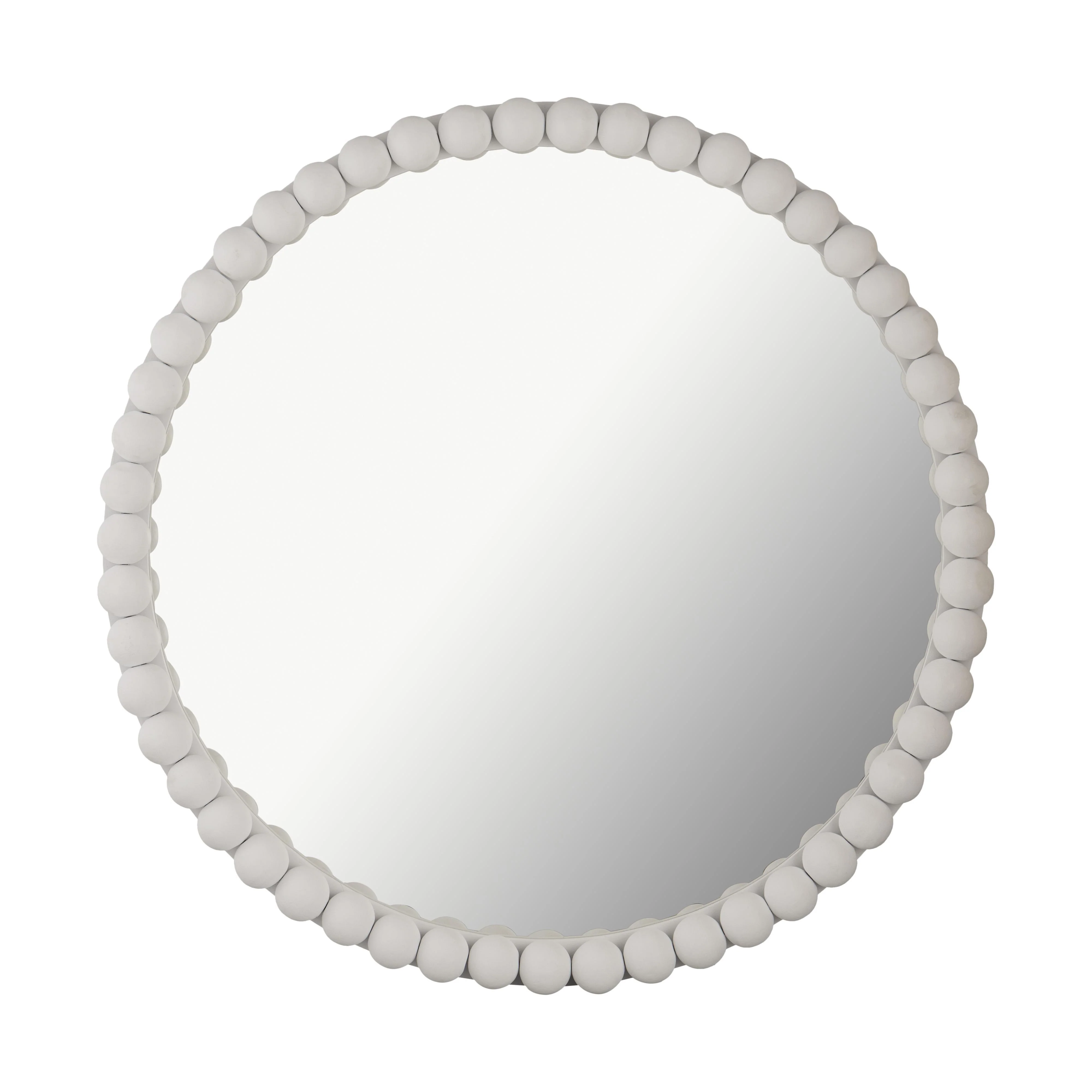 Baria White Wooden Mirror - Remutear