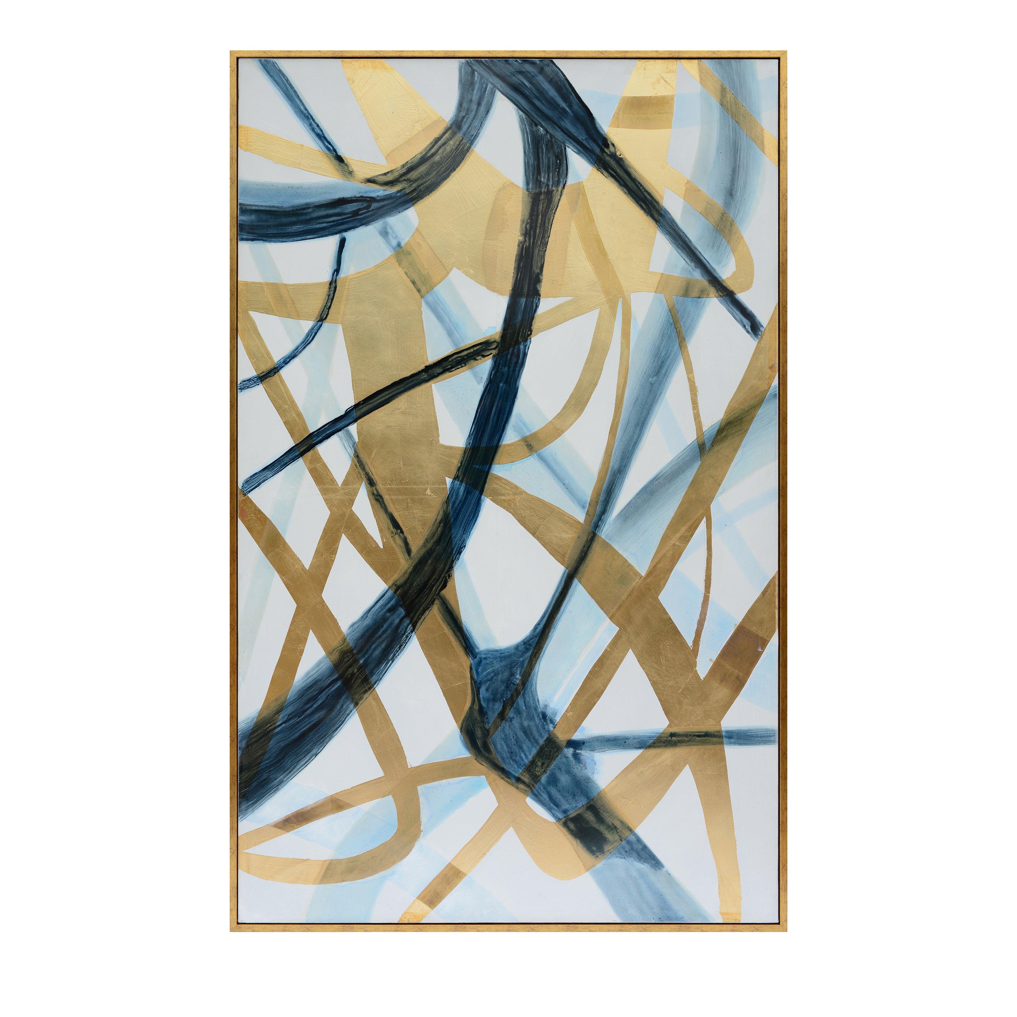 82x52, Abstract Hand Painted Oil Painting, Blue - Remutear