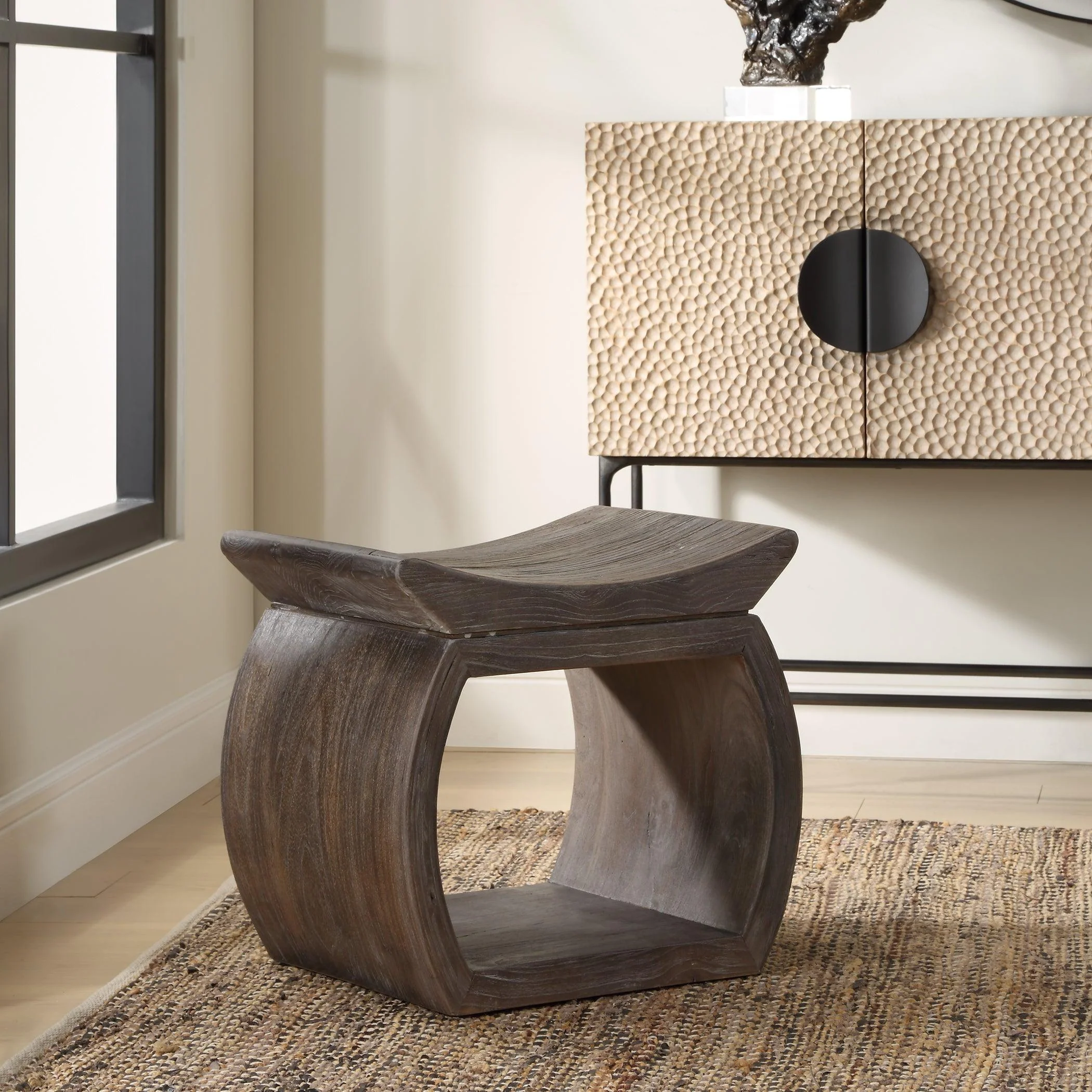 Connor Walnut Accent Stool - Remutear
