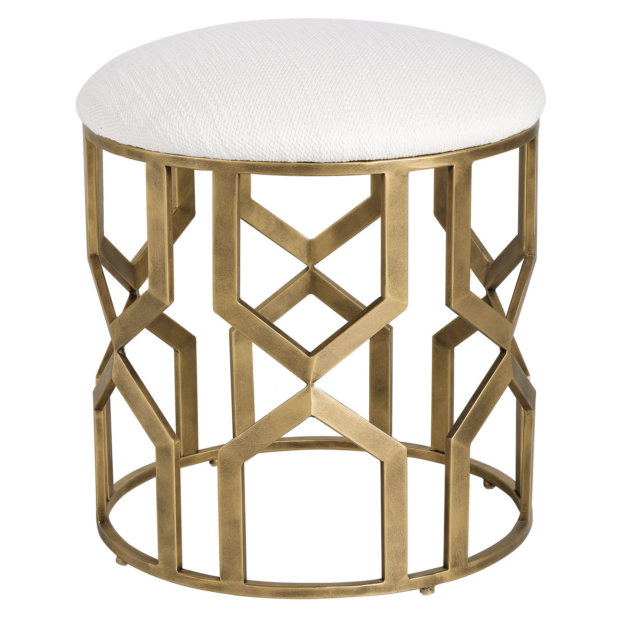 TRELLIS GEOMETRIC ACCENT STOOL - Remutear
