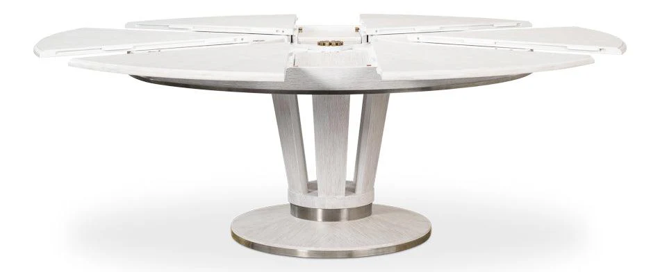 Soho Jupe Dining Table - Whitewash White - Remutear