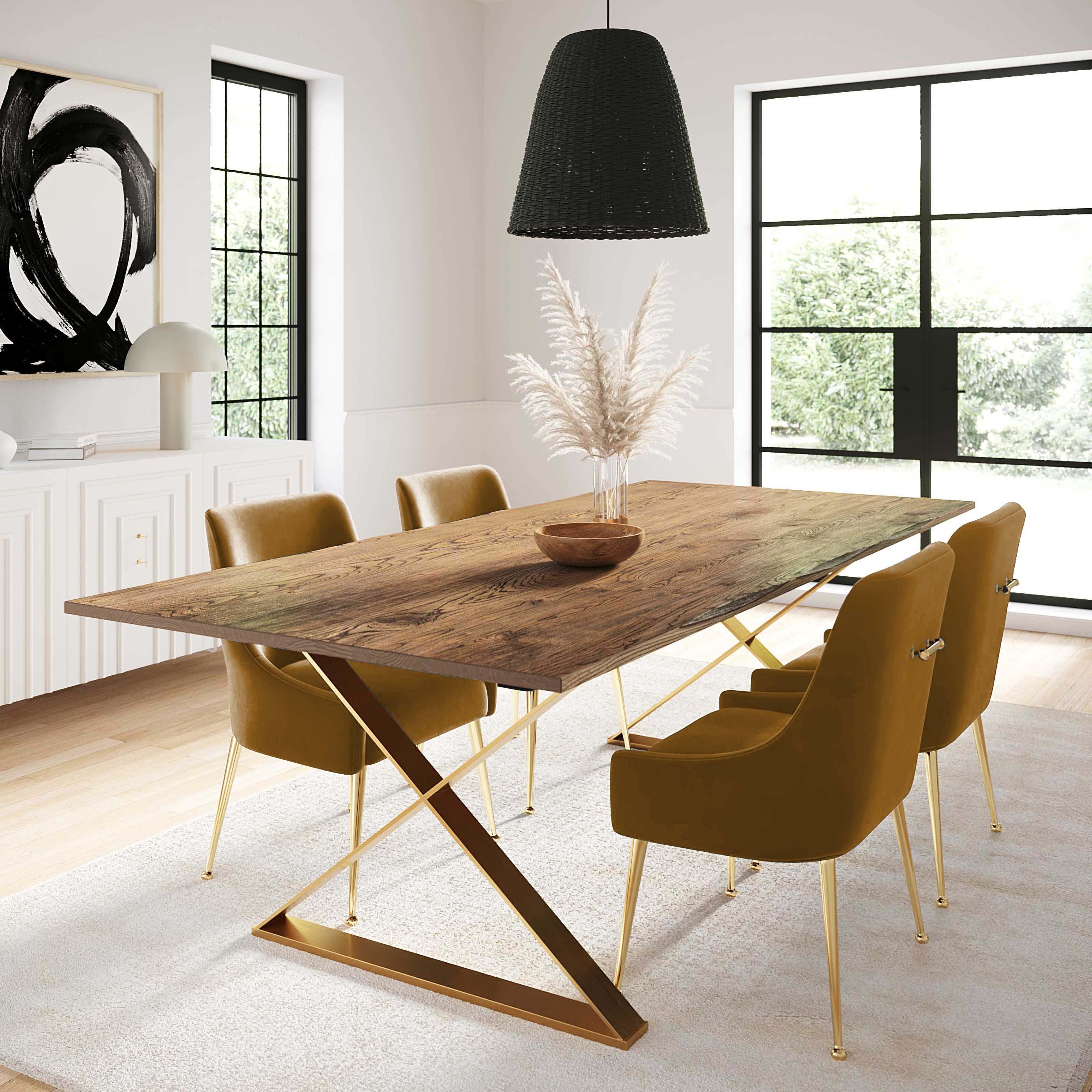 Beatrix Cognac Velvet Side Chair - Remutear