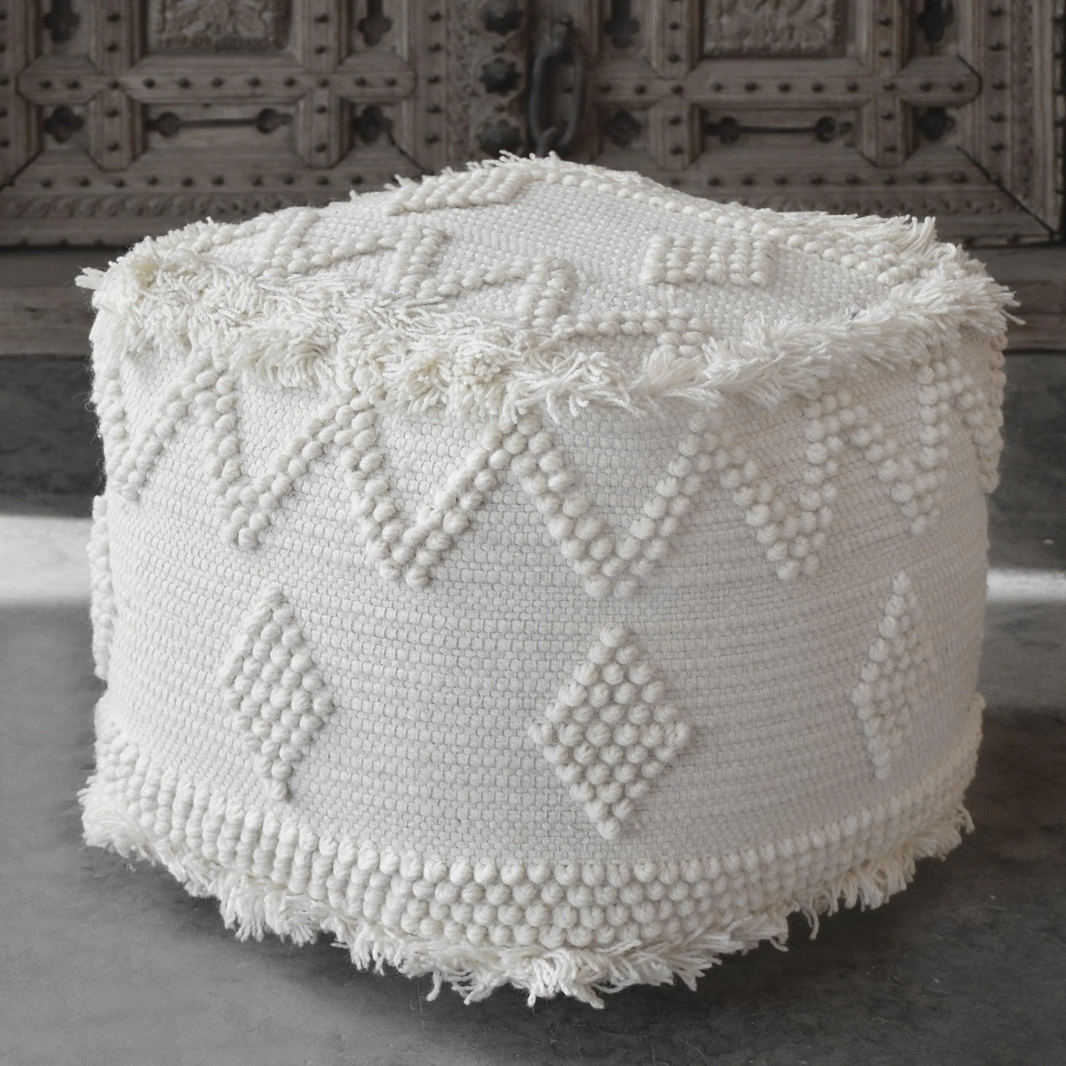 Uriah Ivory Pouf - Remutear