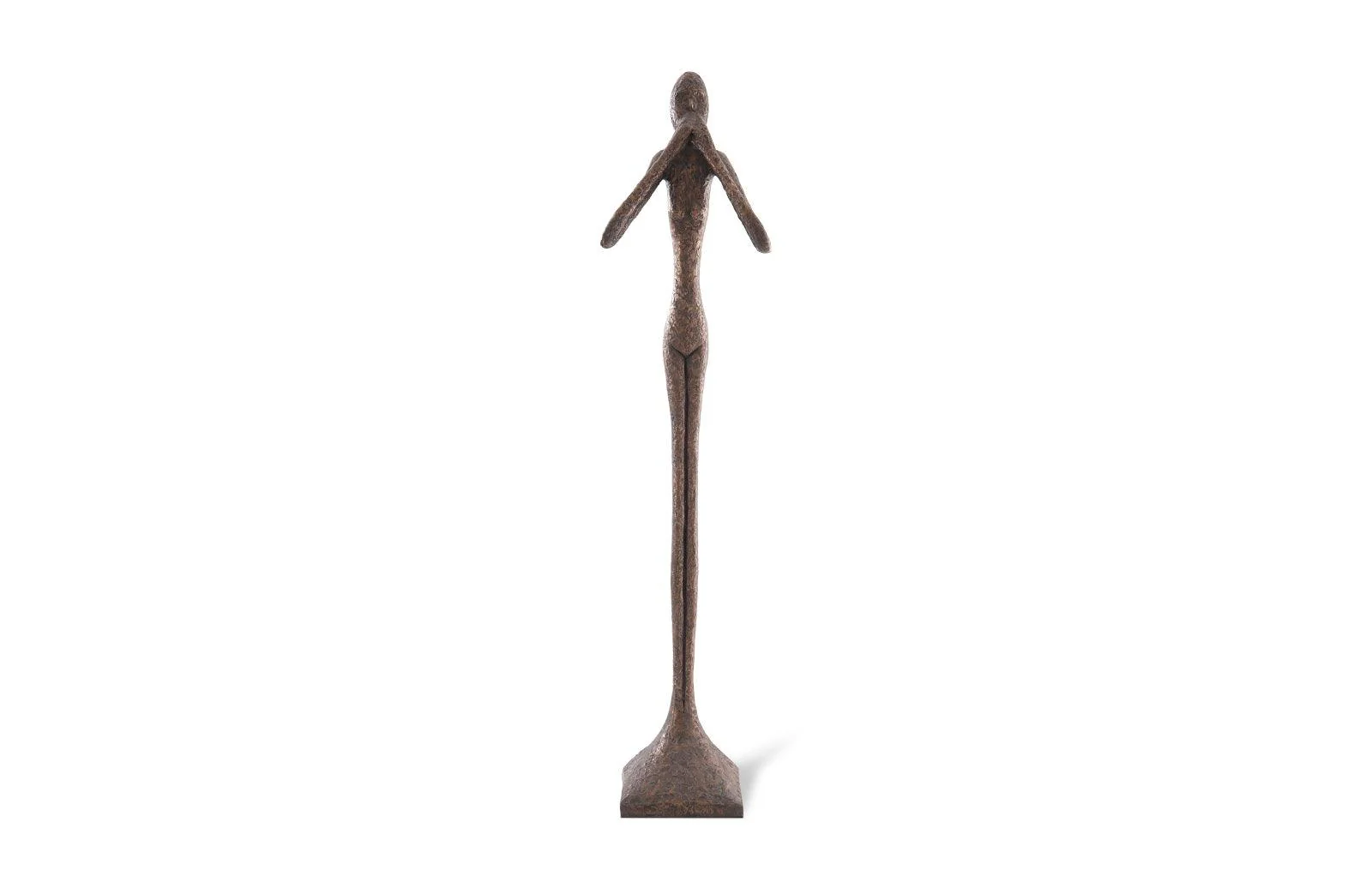 Speak No Evil Slender Sculpture, Large, Resin, Bronze Finish - Remutear