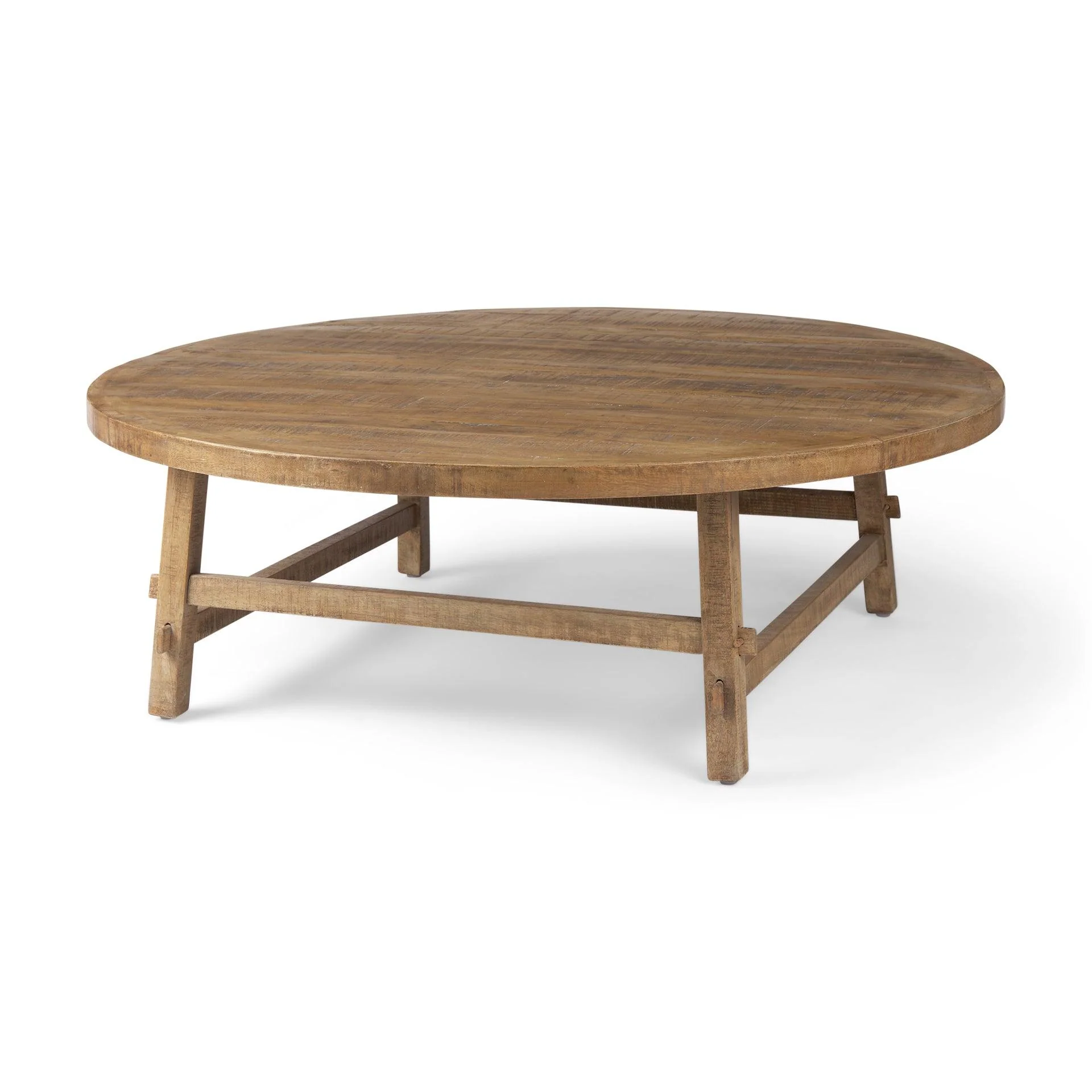 Rosie  48.0L x 48.0W x 16.0H Round Medium Brown Wood Coffee Table - Remutear