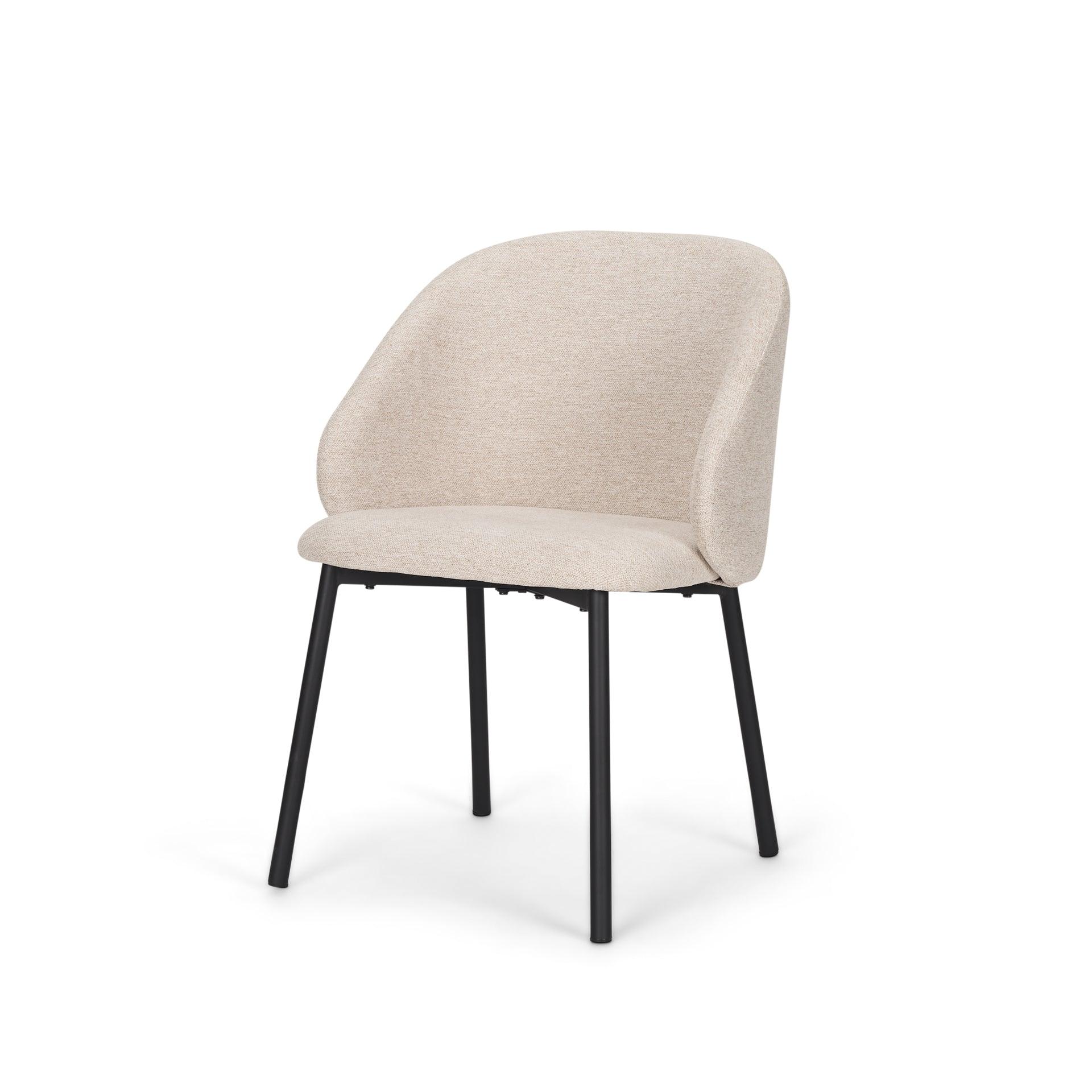 Shannon Dining Chair w/ Oatmeal Fabric & Matte Black Metal - Set of 2 - Remutear