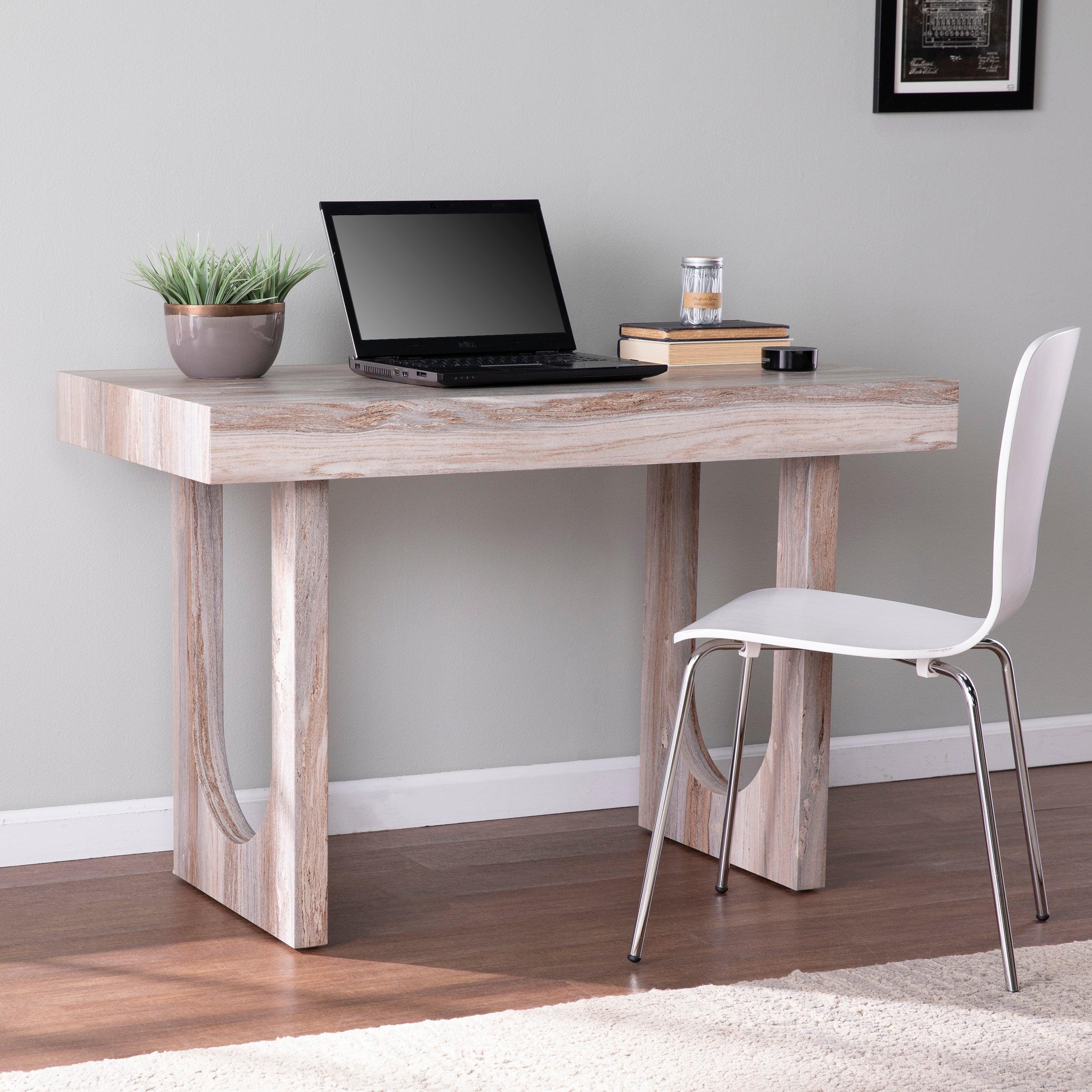 Chadkirk Faux Marble Writing Desk - Remutear