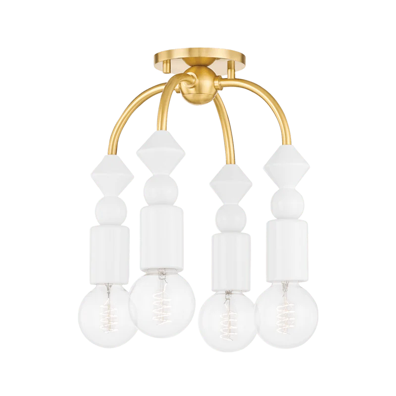 FLORA 4 LIGHT SEMI FLUSH MOUNT - Remutear