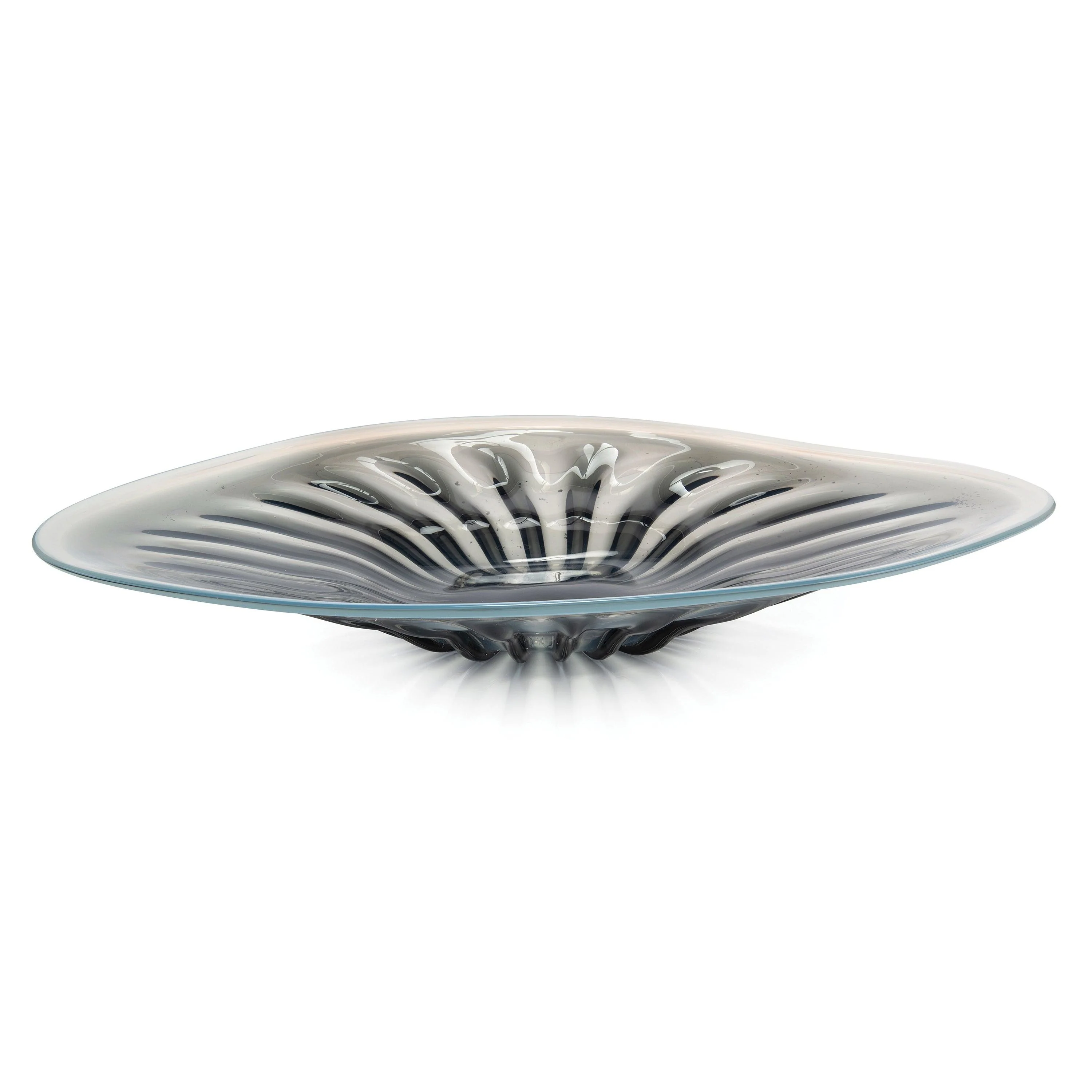 Rays Of Blue And White Glass Charger - Remutear