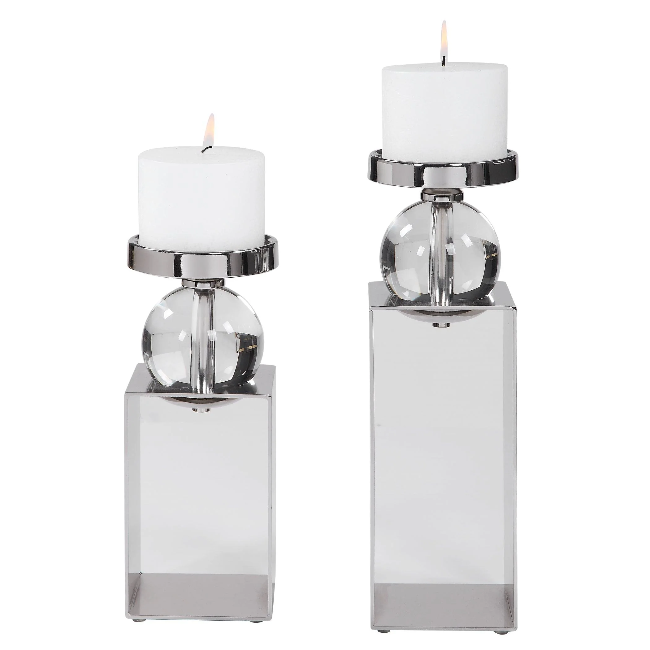 LUCIAN NICKEL CANDLEHOLDERS, SET/2 - Remutear